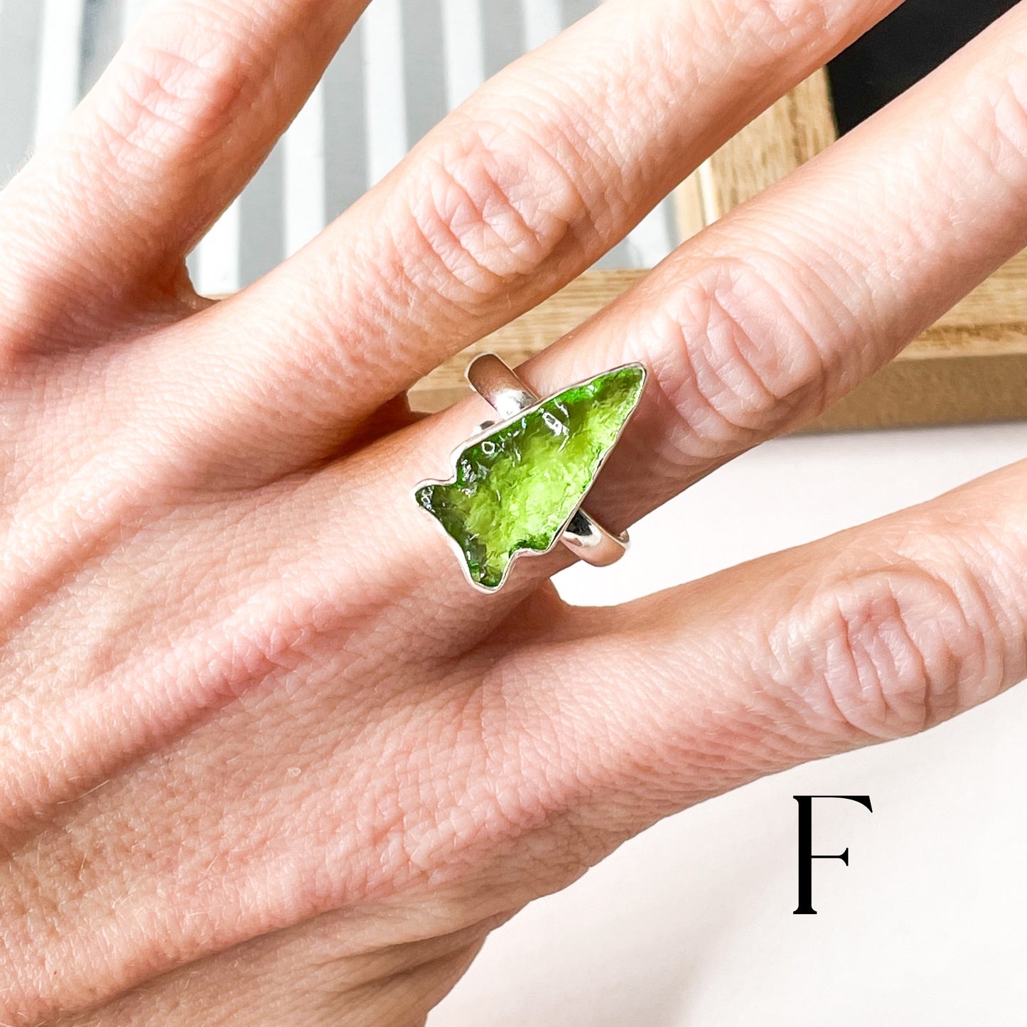 Colorful Glass Arrow Ring - Solid Sterling Silver