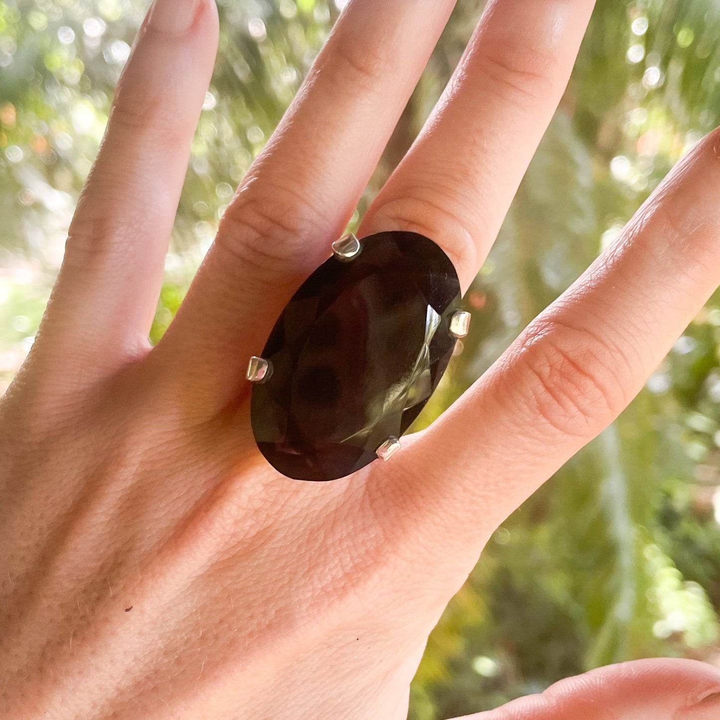 Variety Gemstone Flex Cuff Statement Ring - Solid Sterling Silver