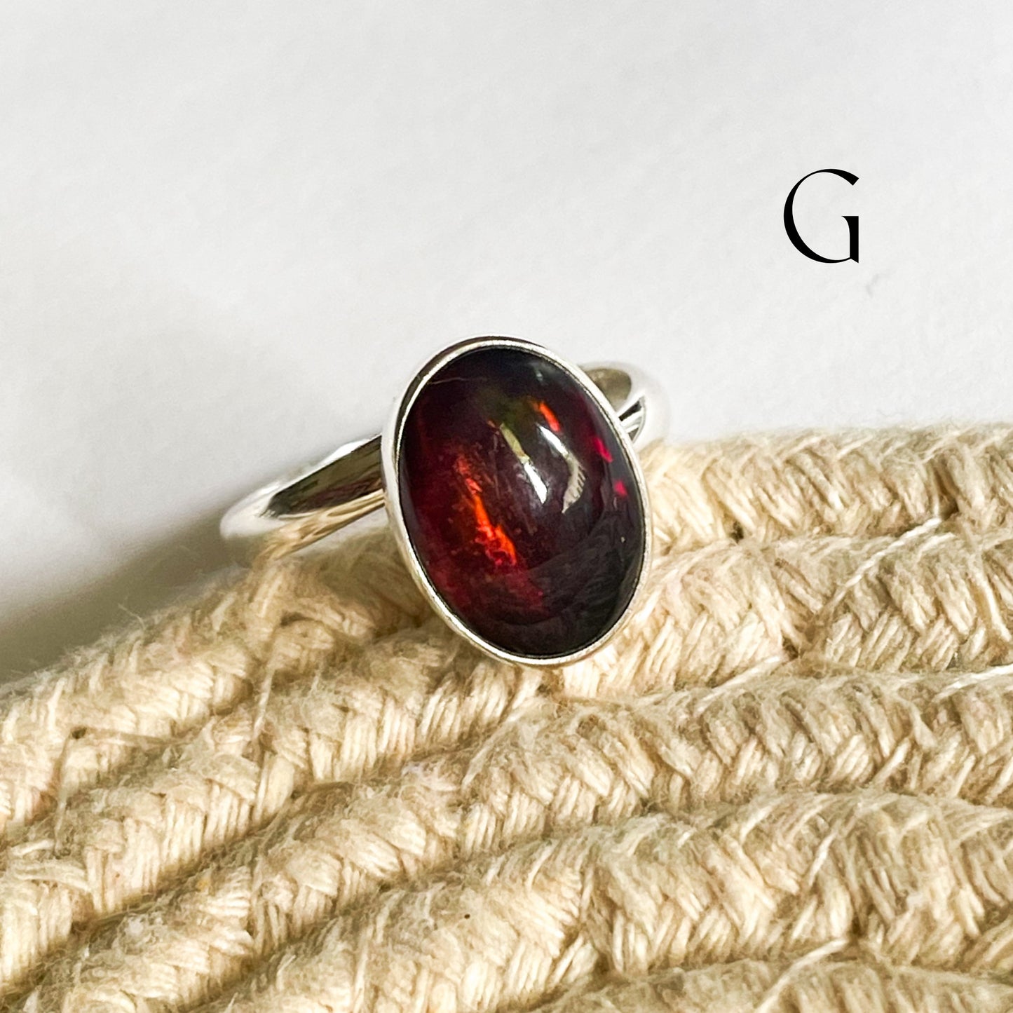 Black Opal Ring - Sterling Silver