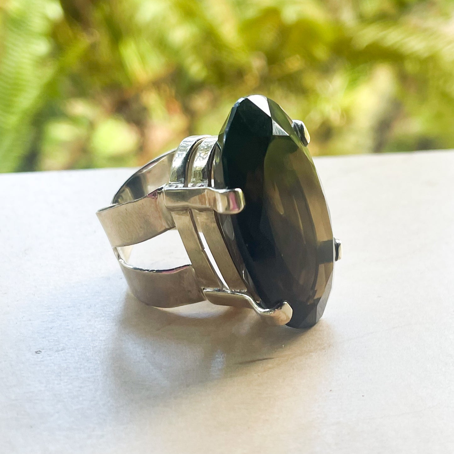 Variety Gemstone Flex Cuff Statement Ring - Solid Sterling Silver