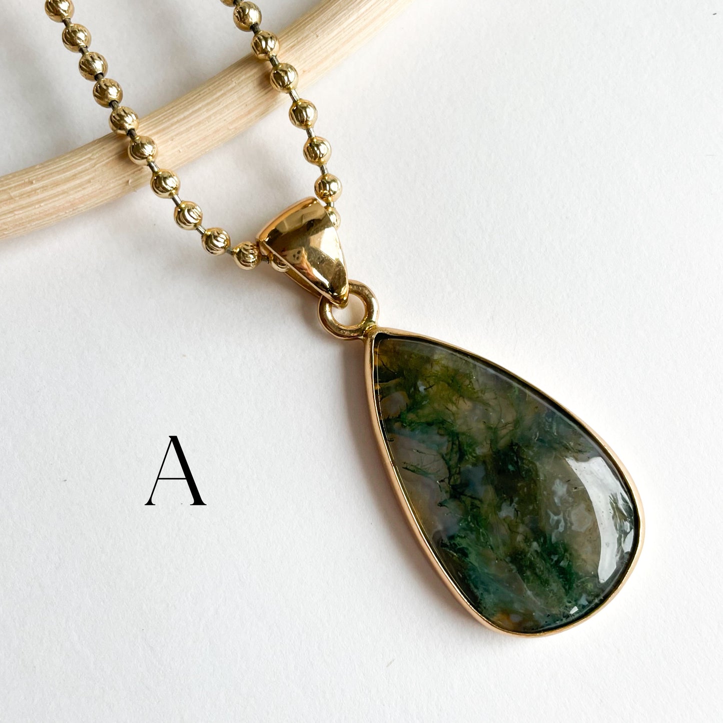Moss Agate Pendant - Alchemia