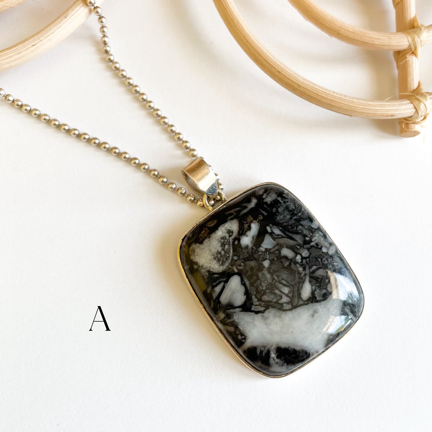 Agate Pendant - Solid Sterling Silver