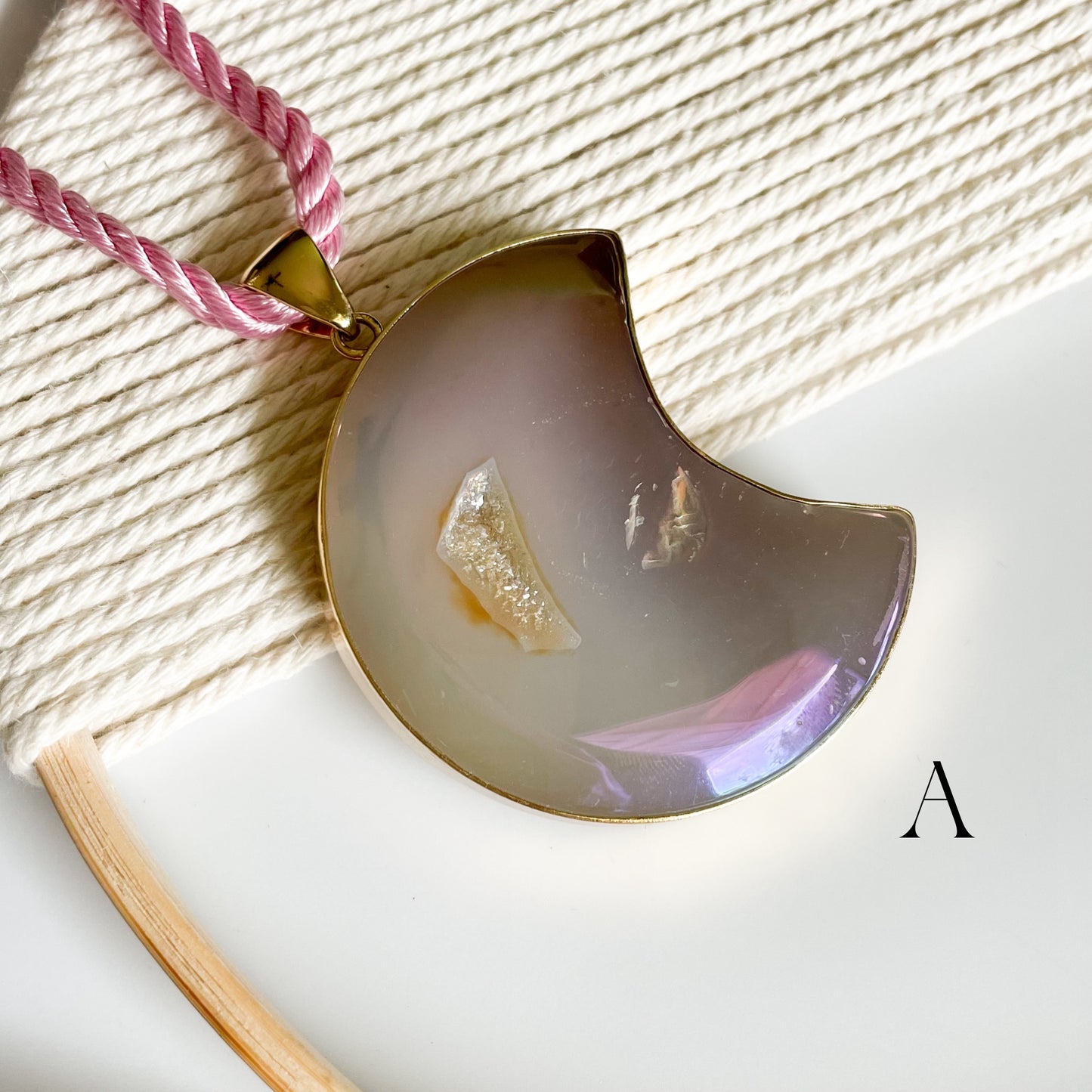 Aurora Statement Crescent Moon Pendant - Alchemia
