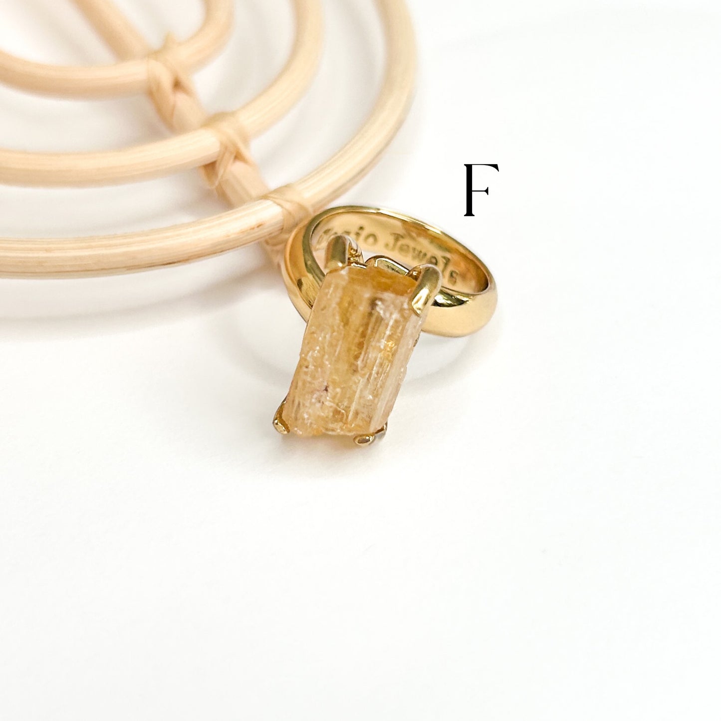 Golden Imperial Topaz Ring Large - Alchemia