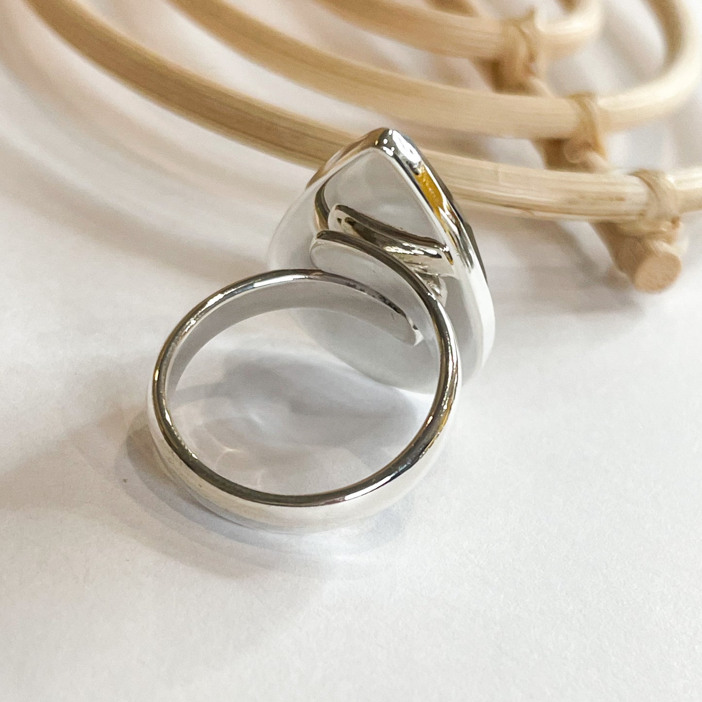Bio Moonstone Faceted Ring - Solid Sterling Silver