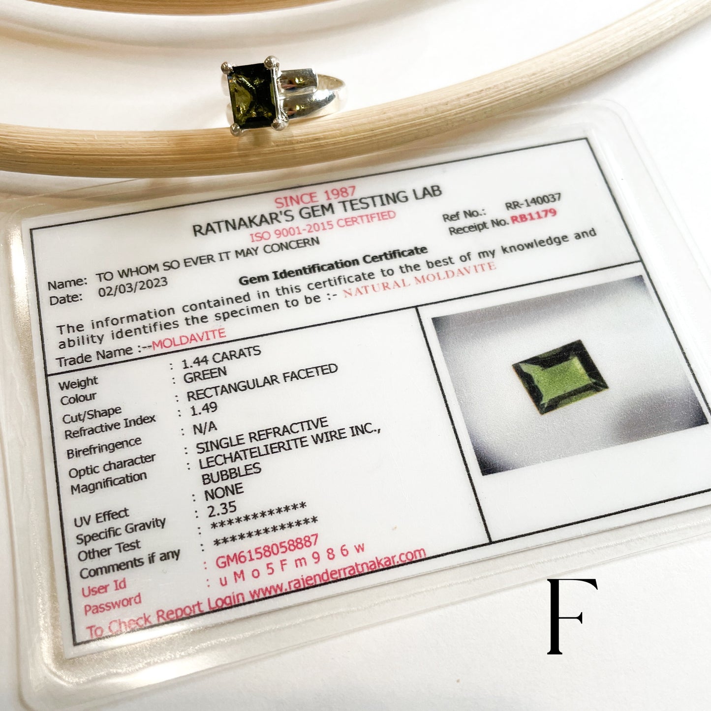 Certified Moldavite Prong Rings - Solid Sterling Silver