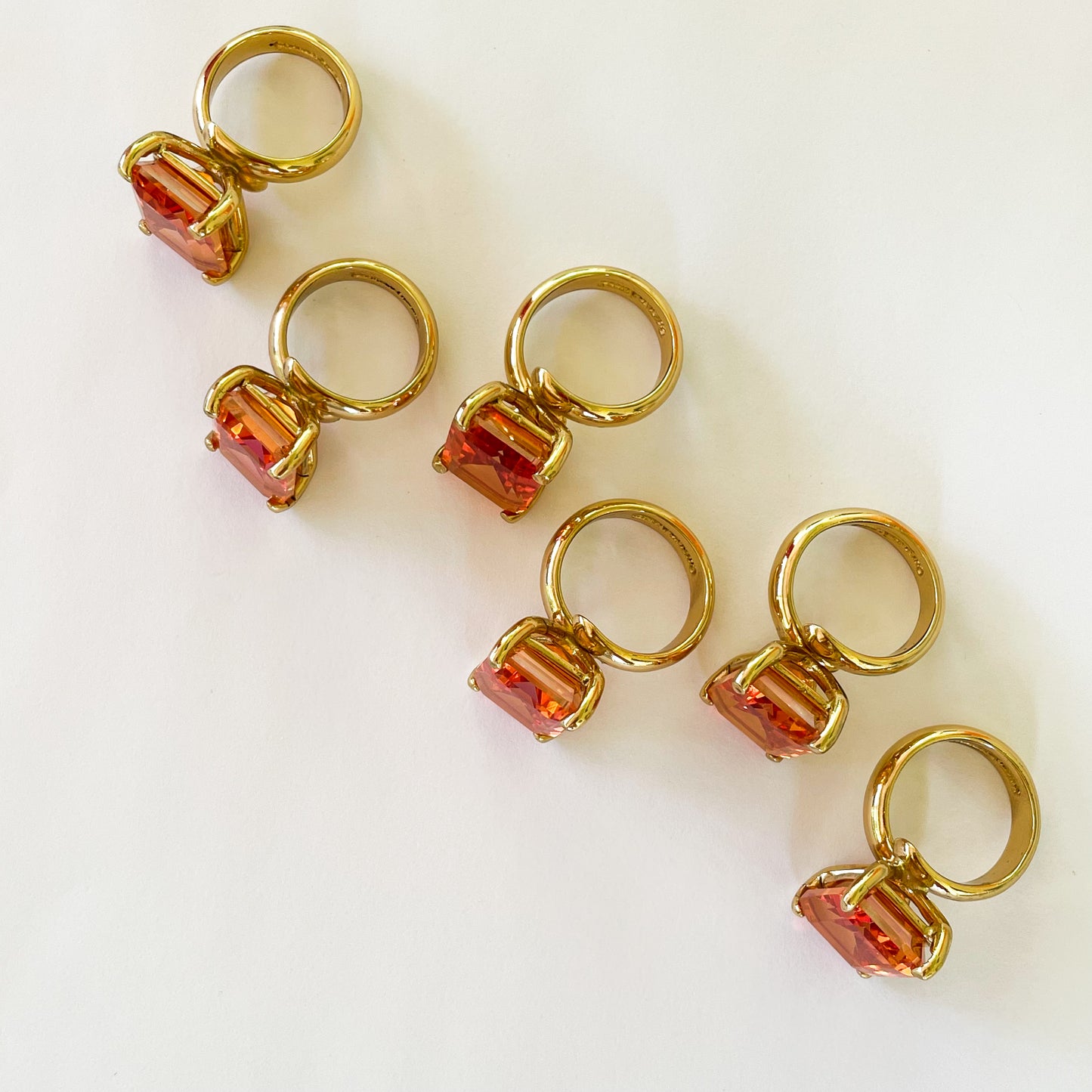 Orange Aurora Quartz Prong Ring - Alchemia
