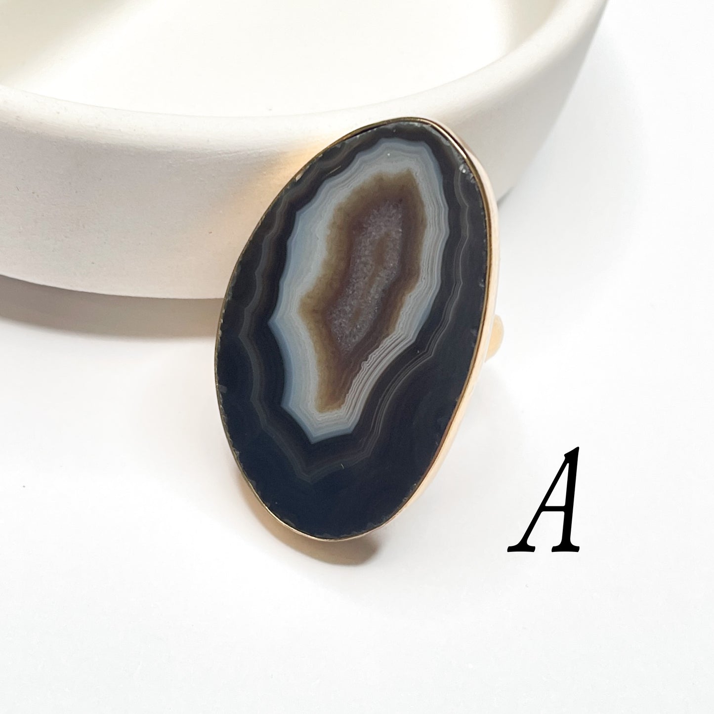 Colorful Agate Slice Rings & Pendants - Both Metals