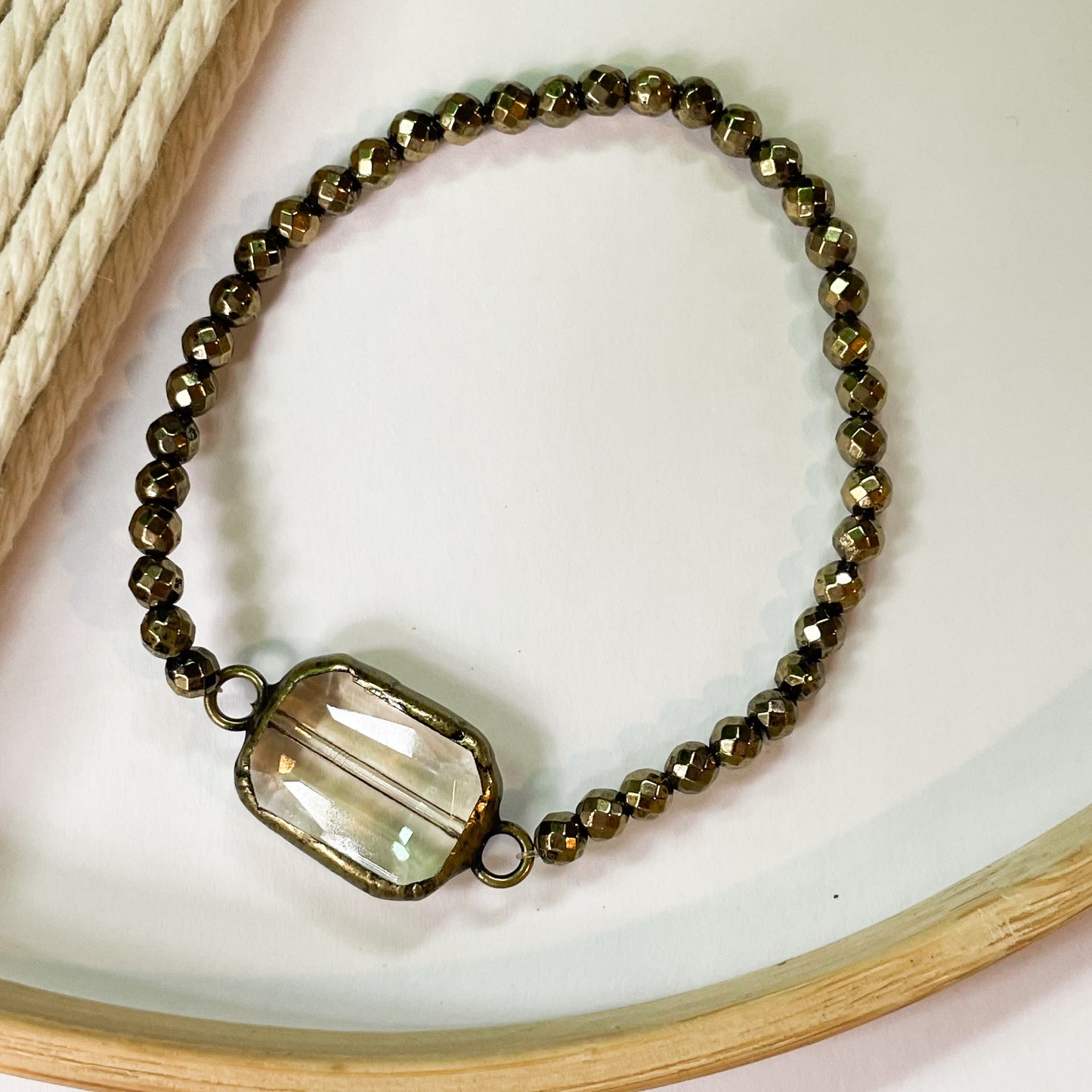 Hematite Stretch Bracelet - Dainty Grunge