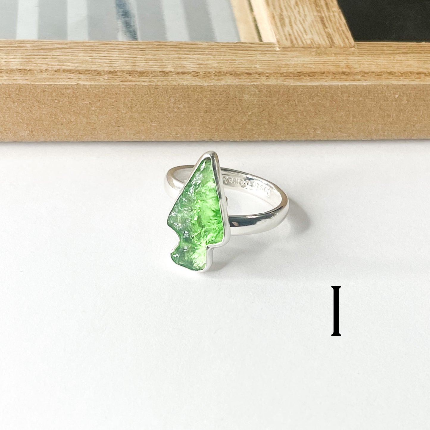 Colorful Glass Arrow Ring - Solid Sterling Silver