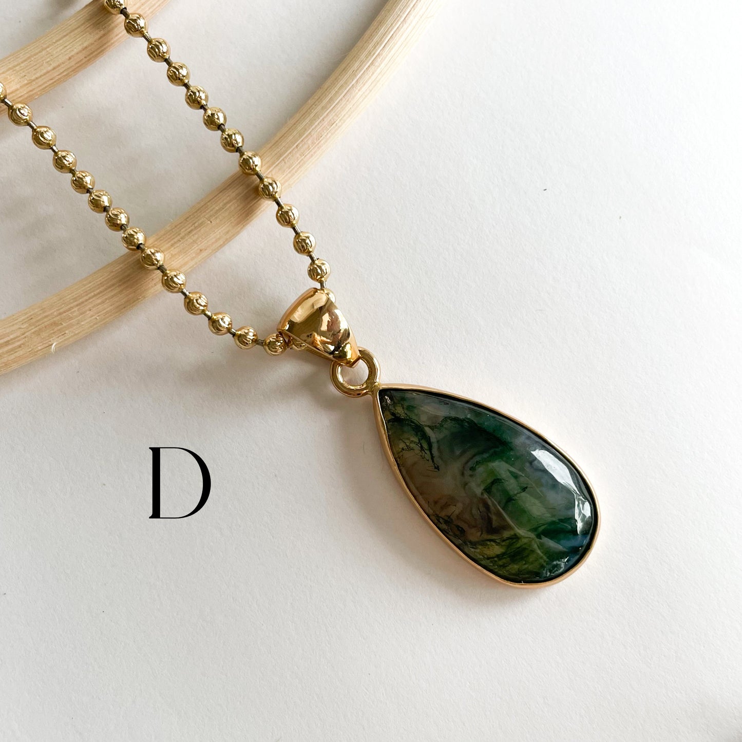 Moss Agate Pendant - Alchemia
