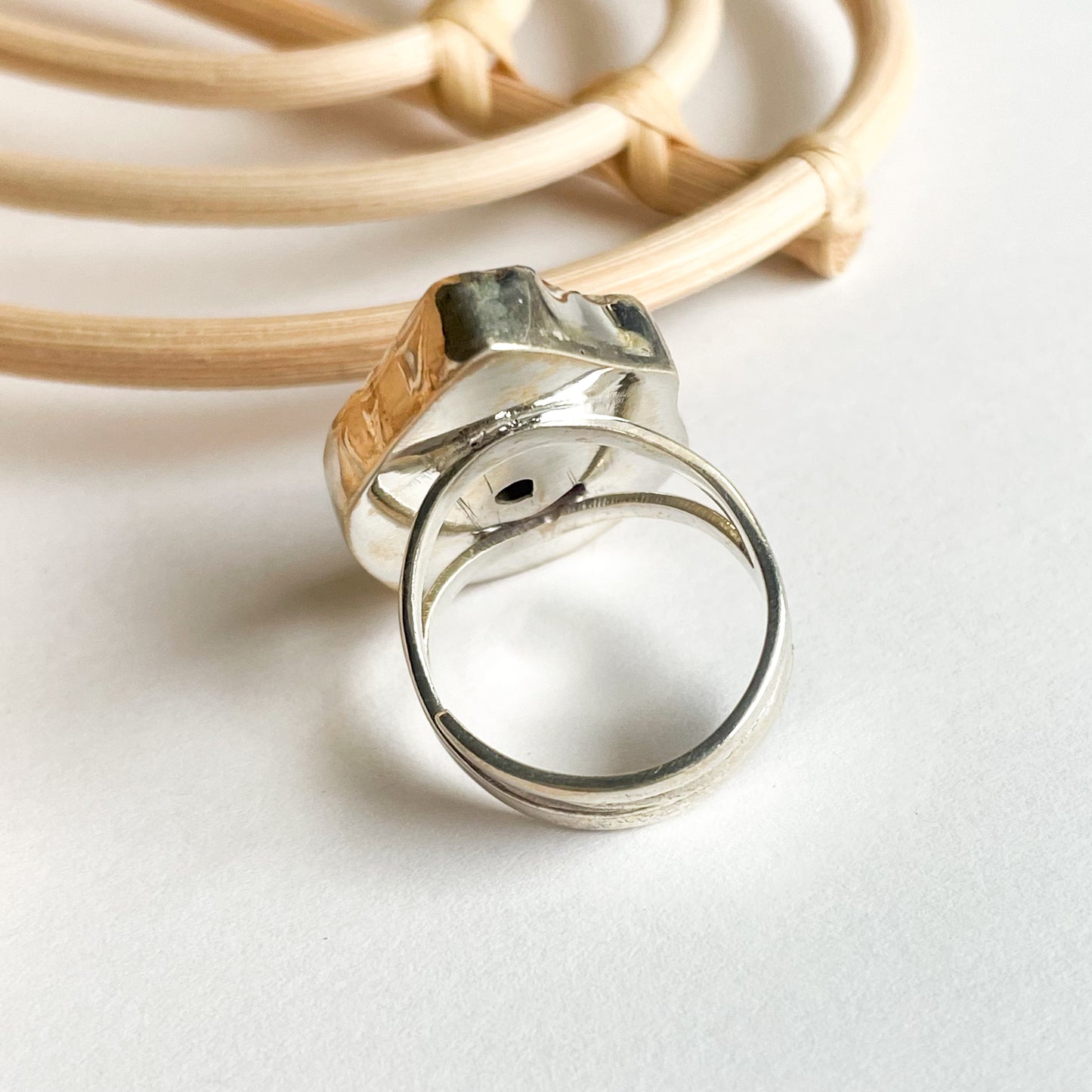Agate Slice Ring - Solid Sterling Silver