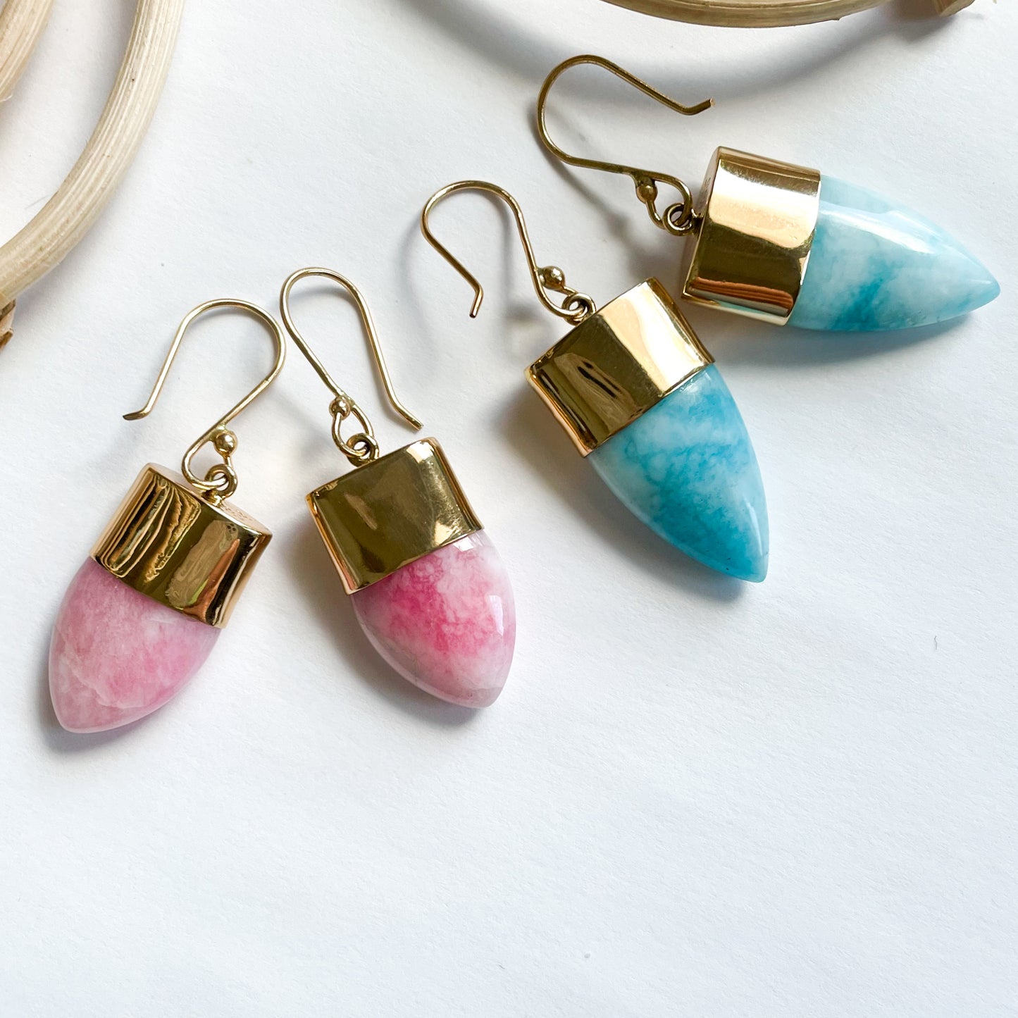 Color Enhanced Agate Point Earring - Alchemia