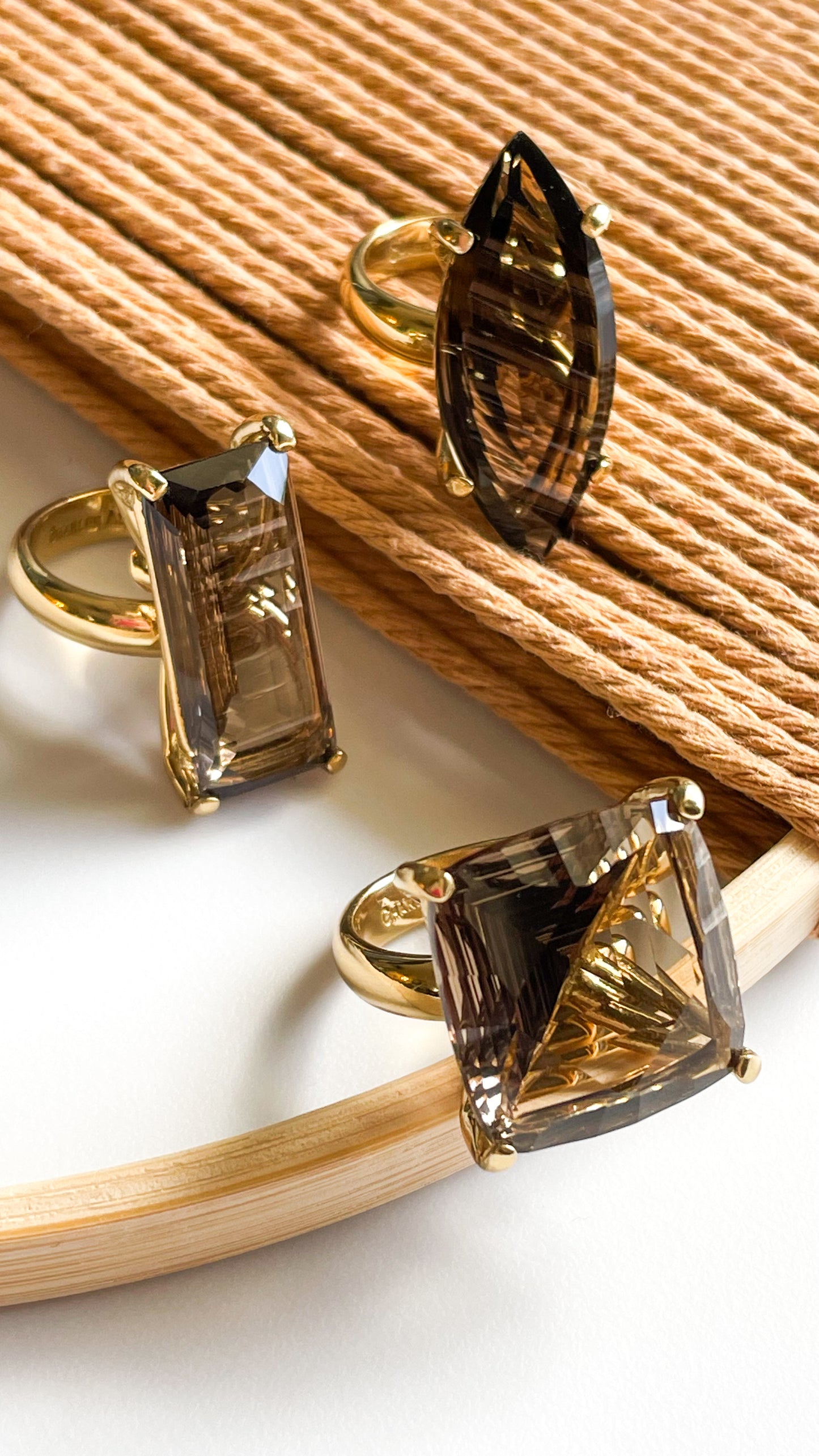 Smokey Quartz Statement Prong Ring - Alchemia