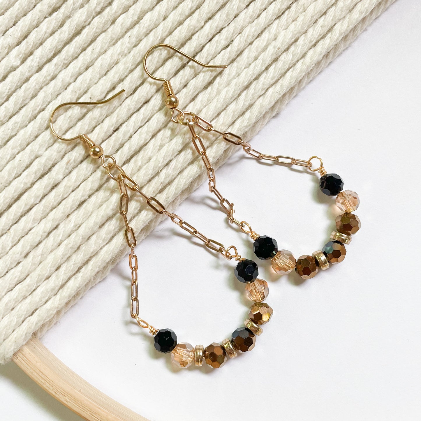 Crystal Teardrop Dangles - Dainty Boho