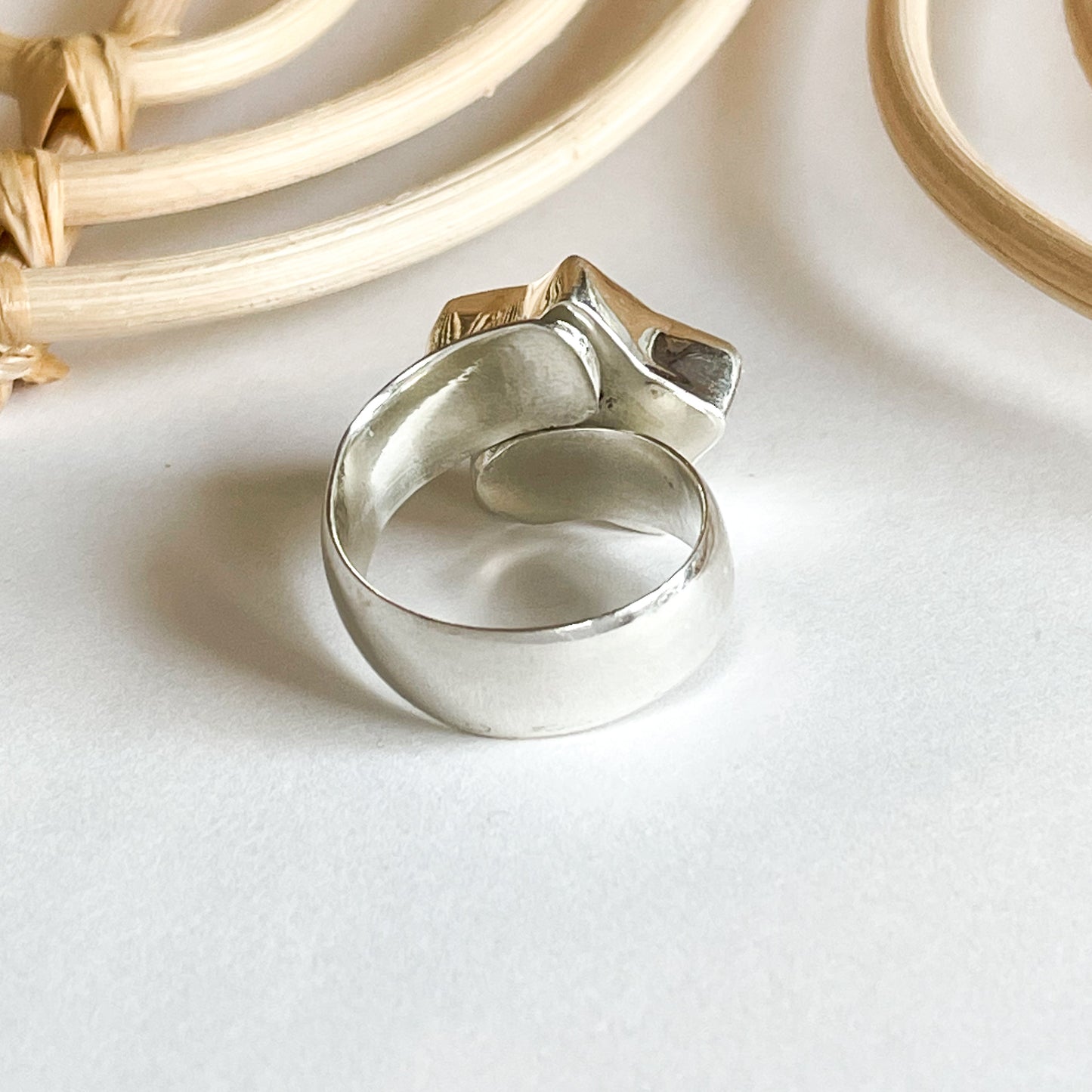 Citrine Star Ring - Solid Sterling Silver