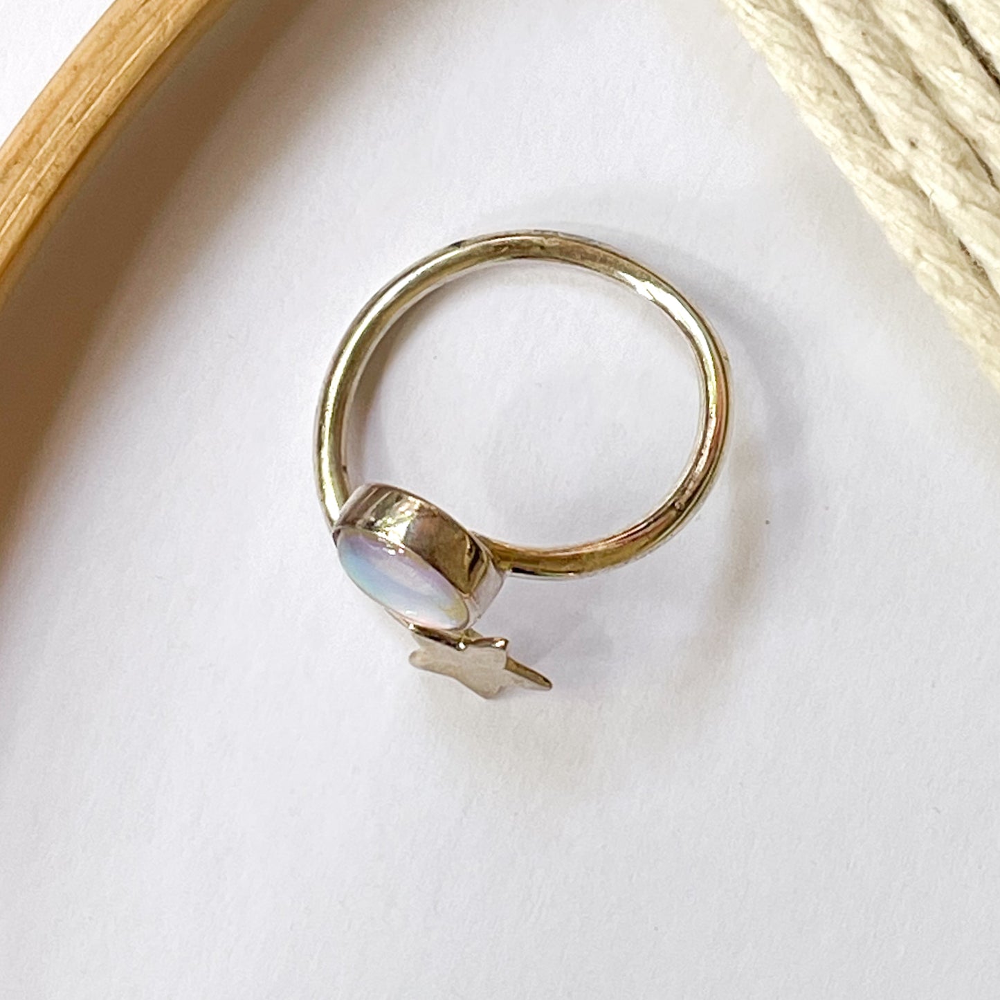 Shooting Star & Stones Bypass Ring - Solid Sterling Silver