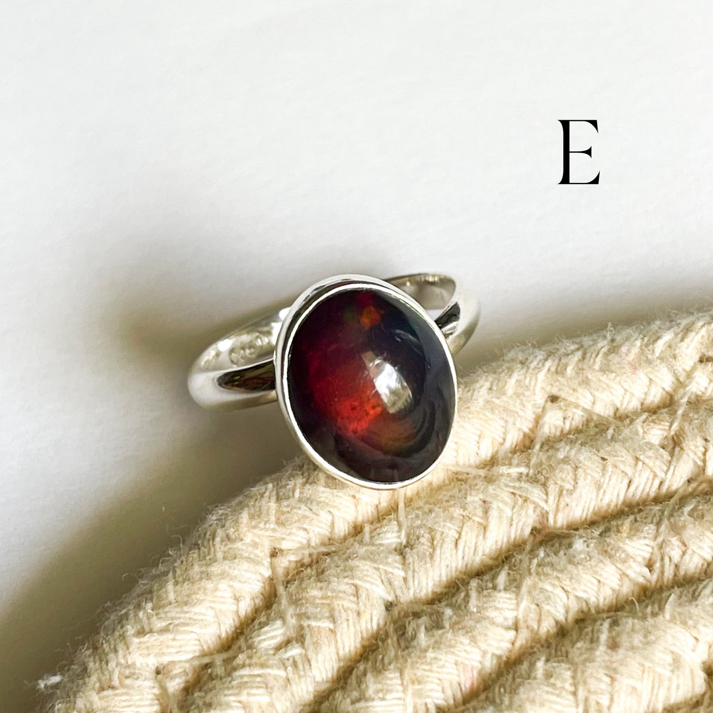 Black Opal Ring - Sterling Silver