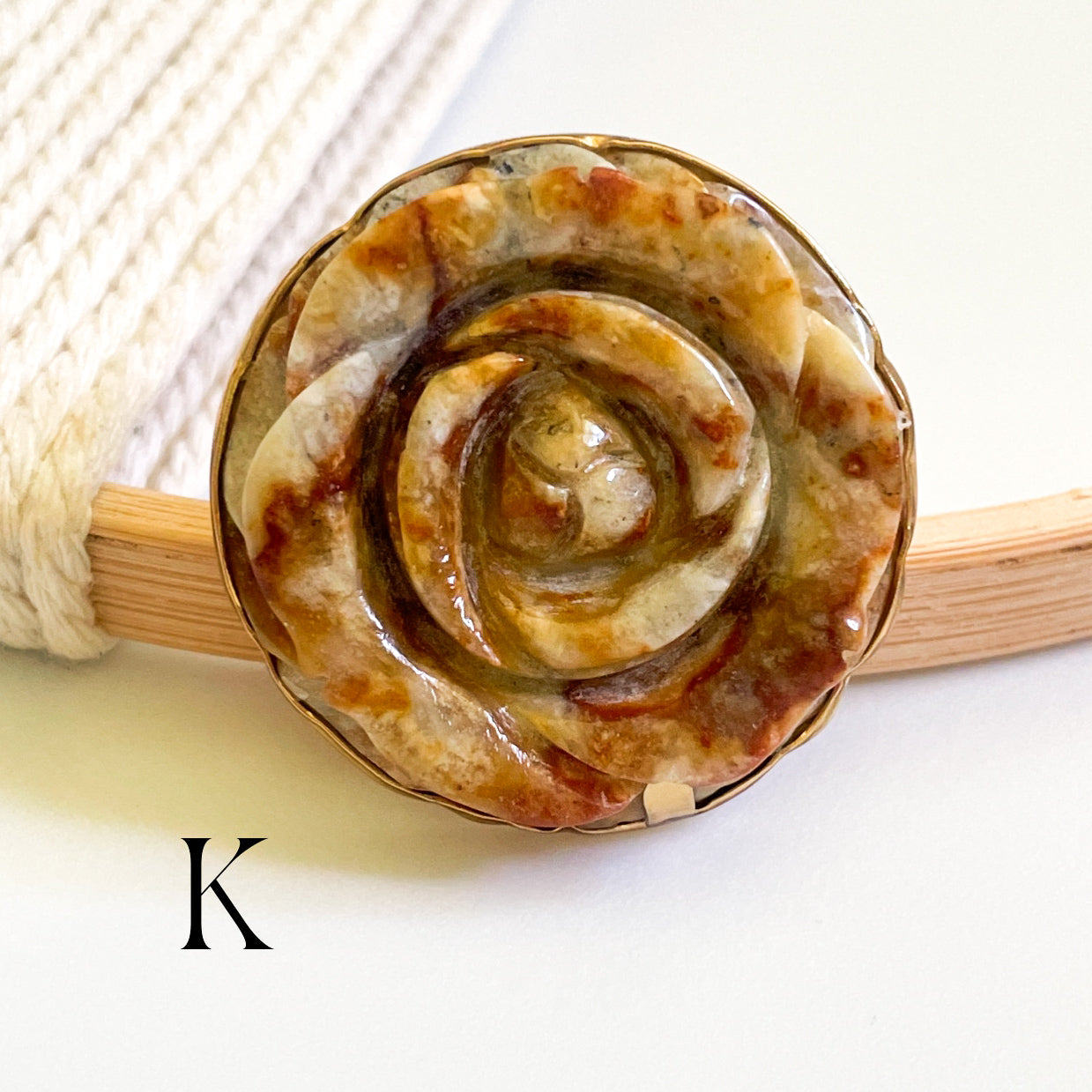 Jasper Rose Statement Ring - Both Metals