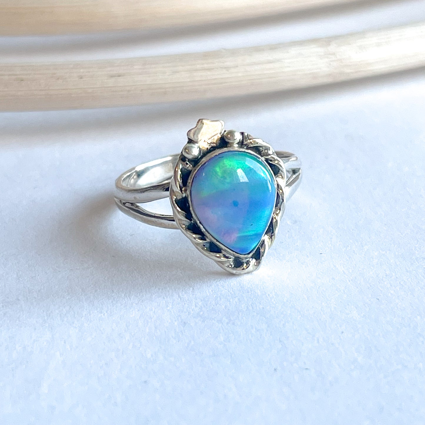Dainty Blue Galaxy Stone - Solid Sterling Silver
