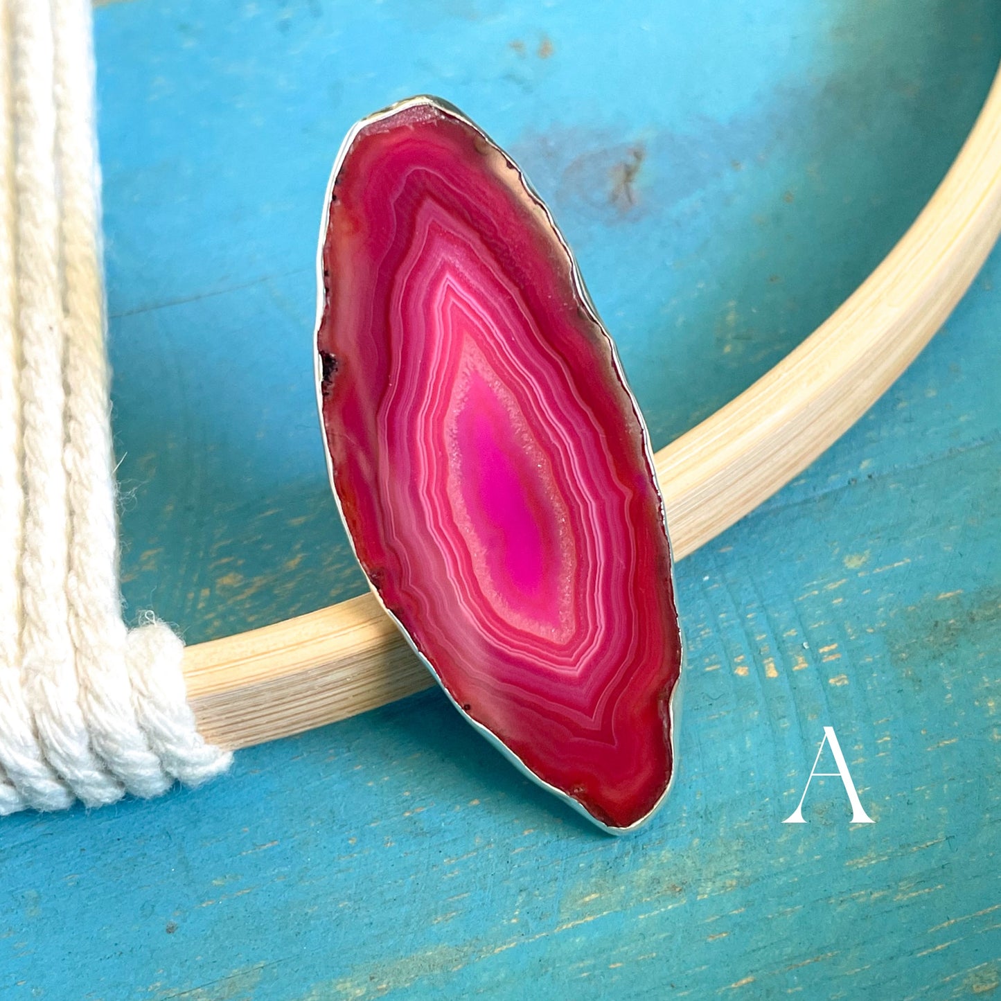 Colorful Agate Slice Rings & Pendants - Both Metals