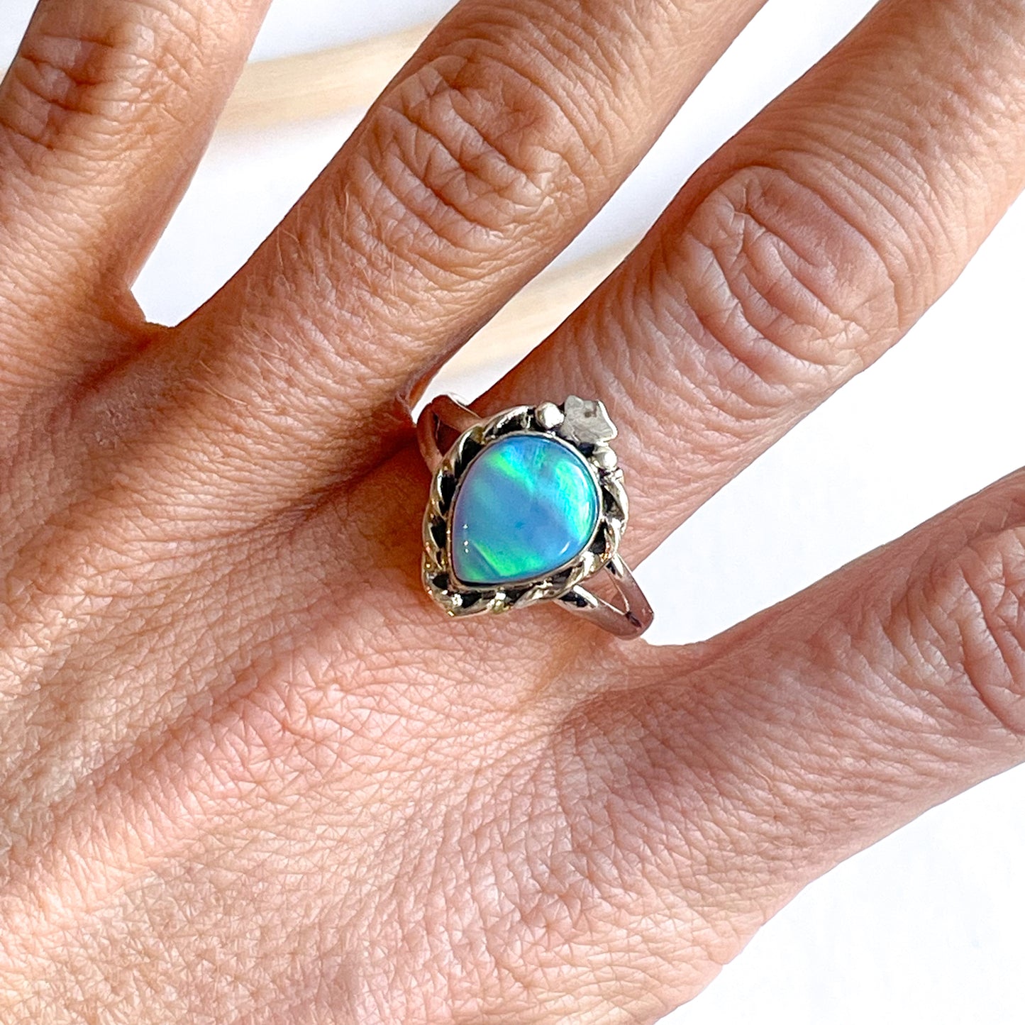 Dainty Blue Galaxy Stone - Solid Sterling Silver