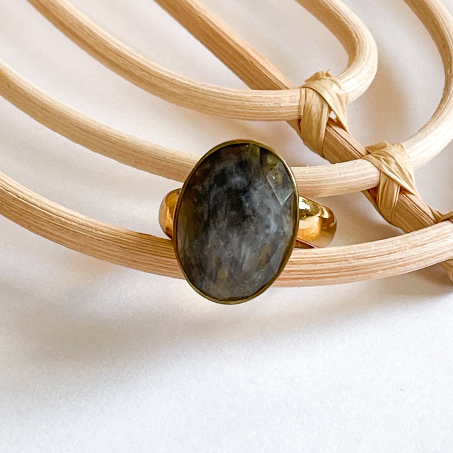 Black Rutile Quartz Ring - Alchemia