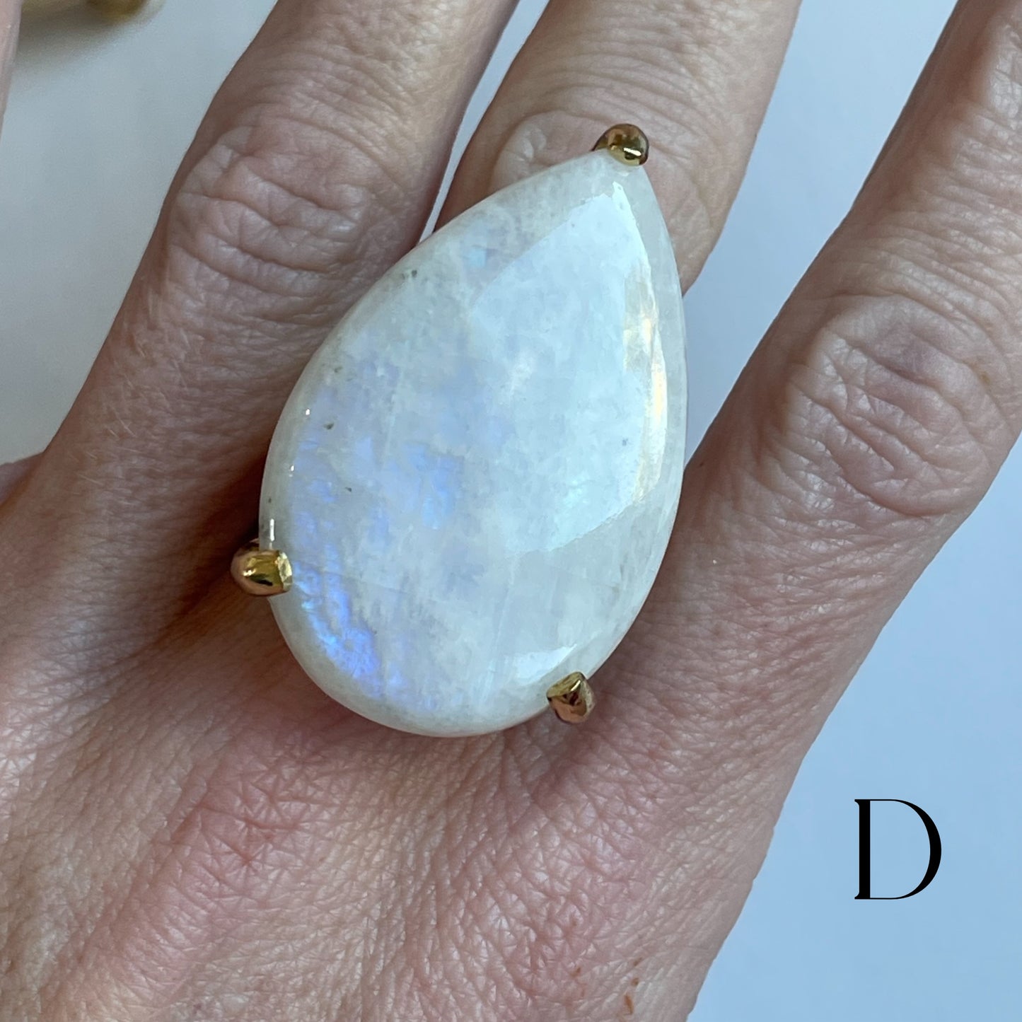 Rainbow Moonstone Statement Prong Ring - Alchemia