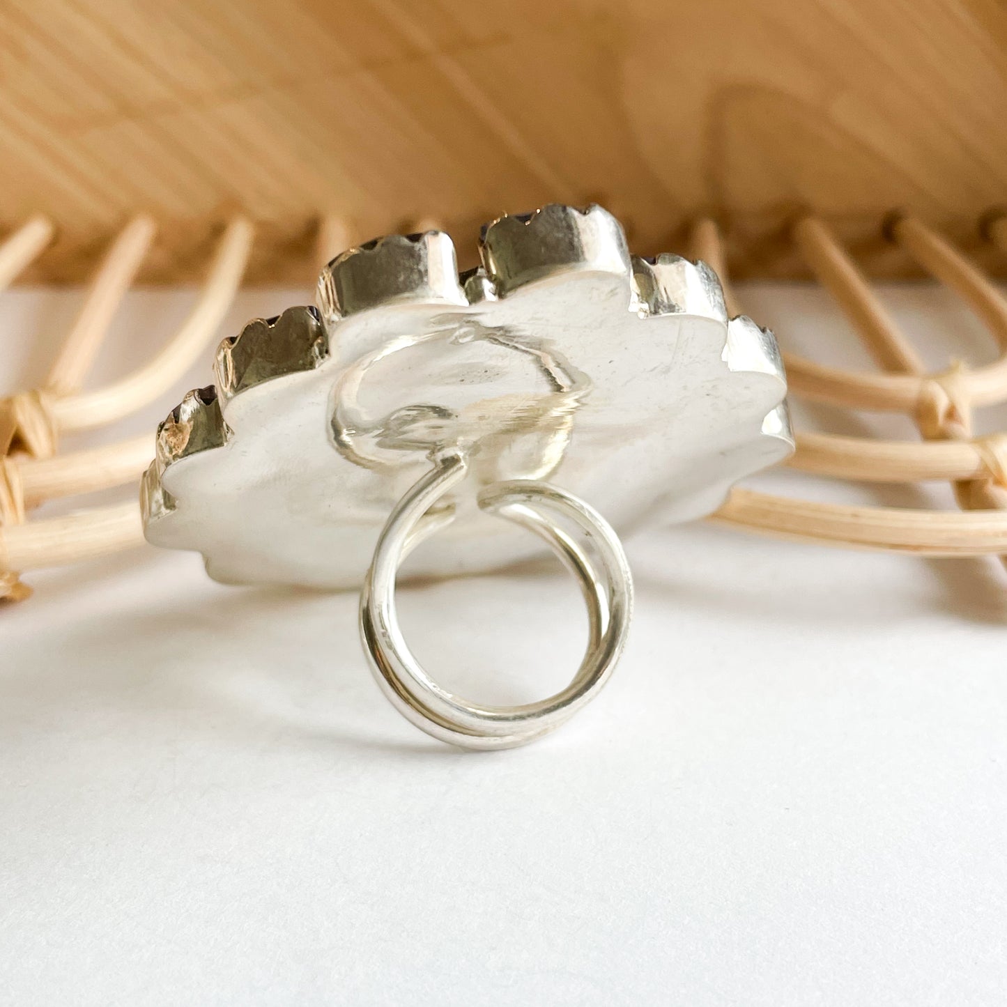 Labradorite & Mystic Quartz Statement Ring -  Solid Sterling Silver