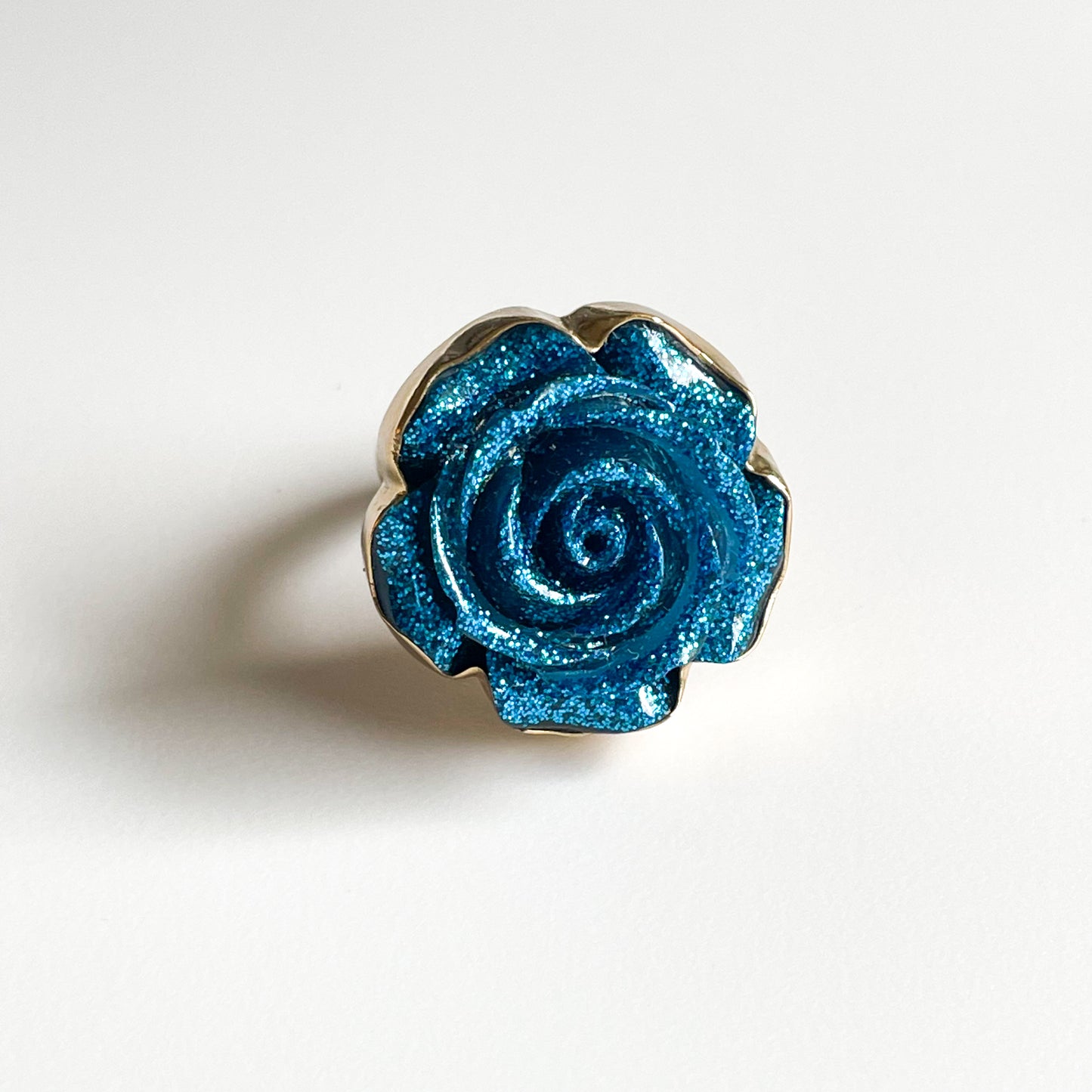 Colorful Glitter Resin Rose Ring - Alchemia Gold