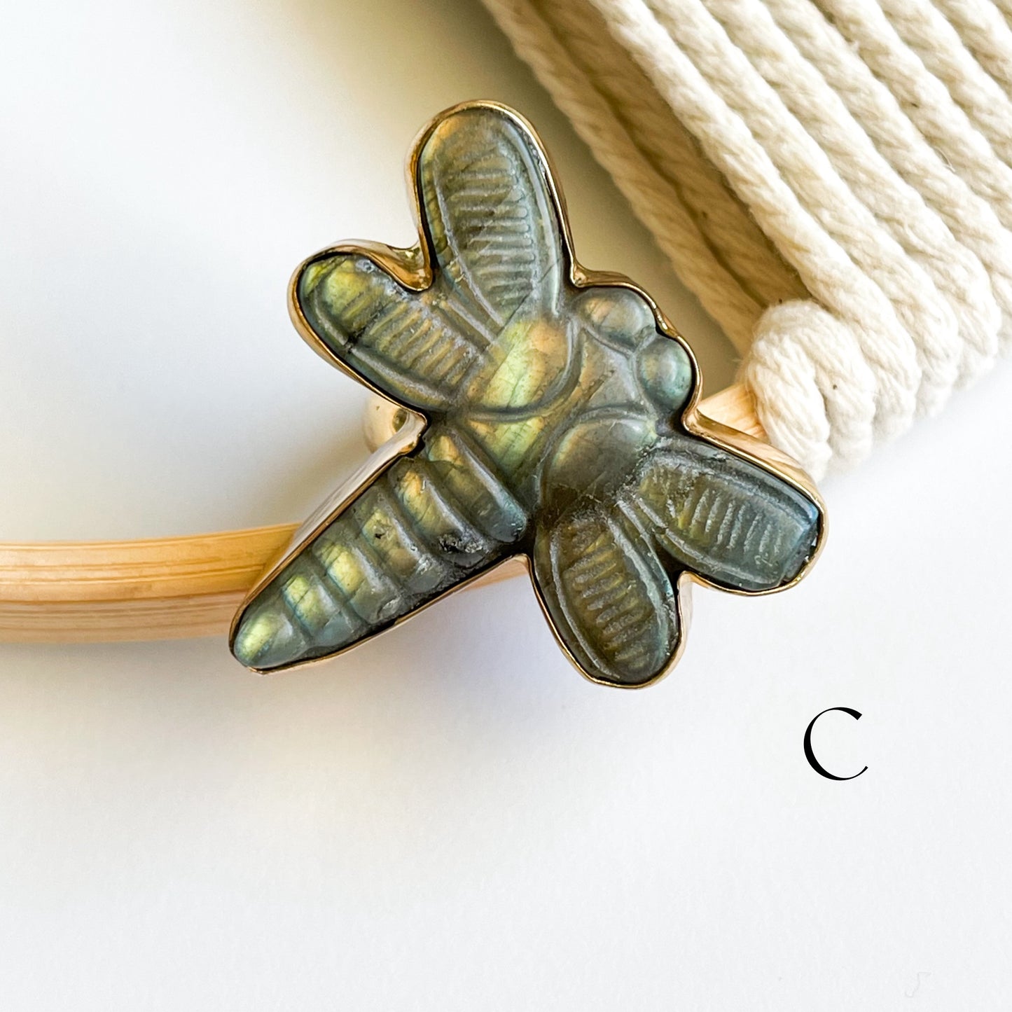 Dragonfly Labradorite Ring - Alchemia Gold