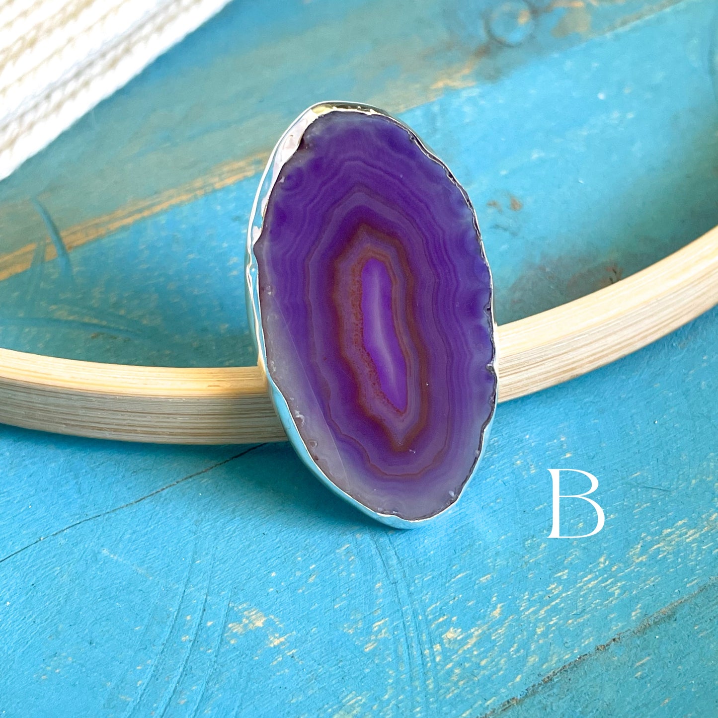 Colorful Agate Slice Rings & Pendants - Both Metals