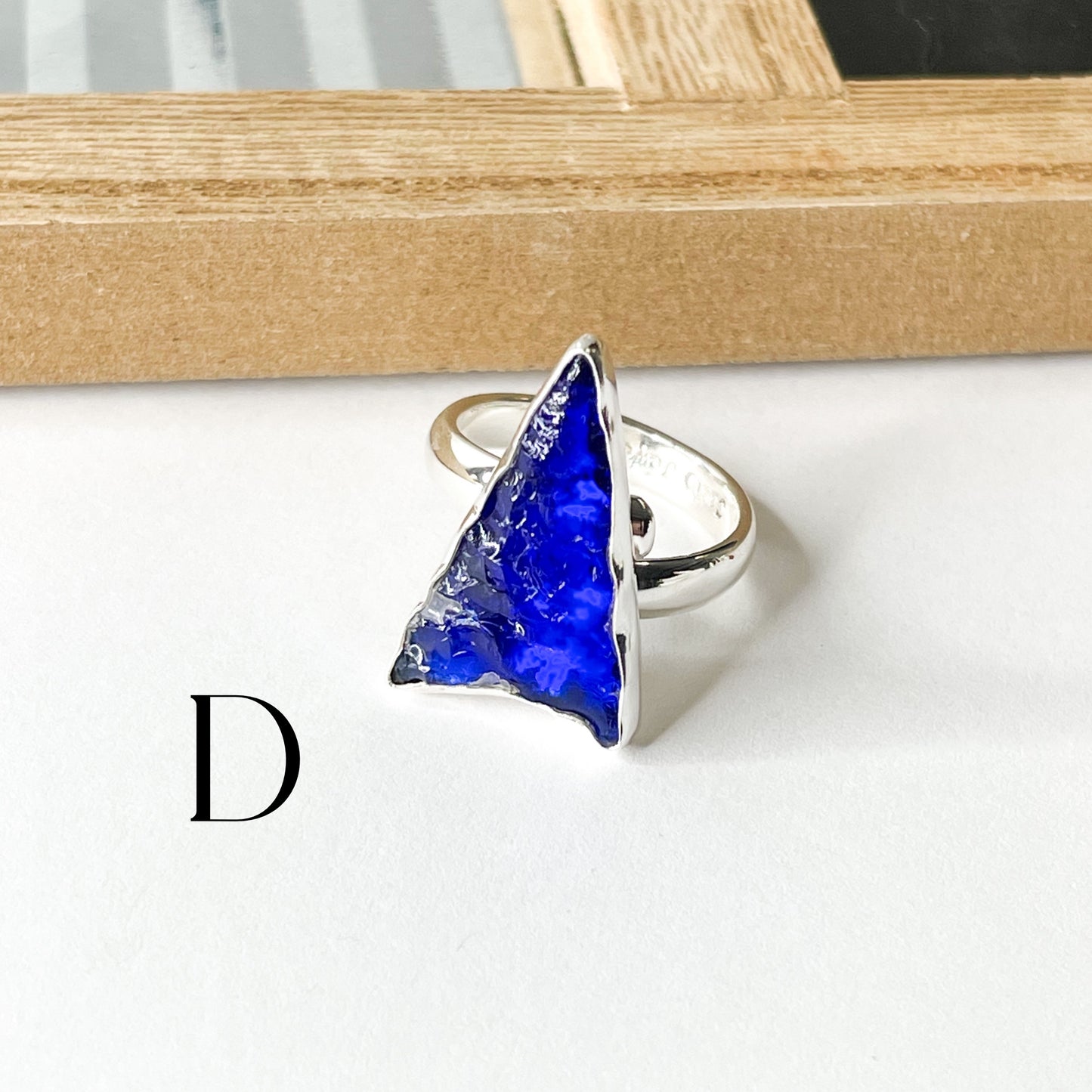 Colorful Glass Arrow Ring - Solid Sterling Silver