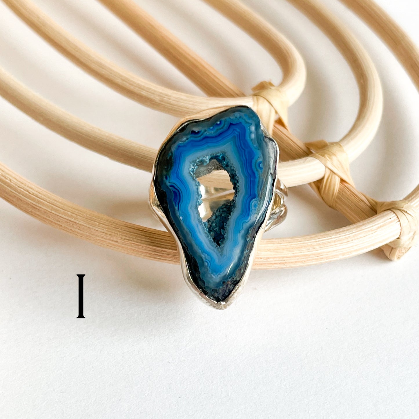 Agate Slice Ring - Solid Sterling Silver