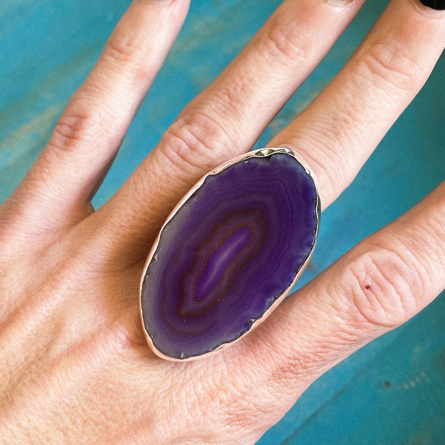 Colorful Agate Slice Rings & Pendants - Both Metals