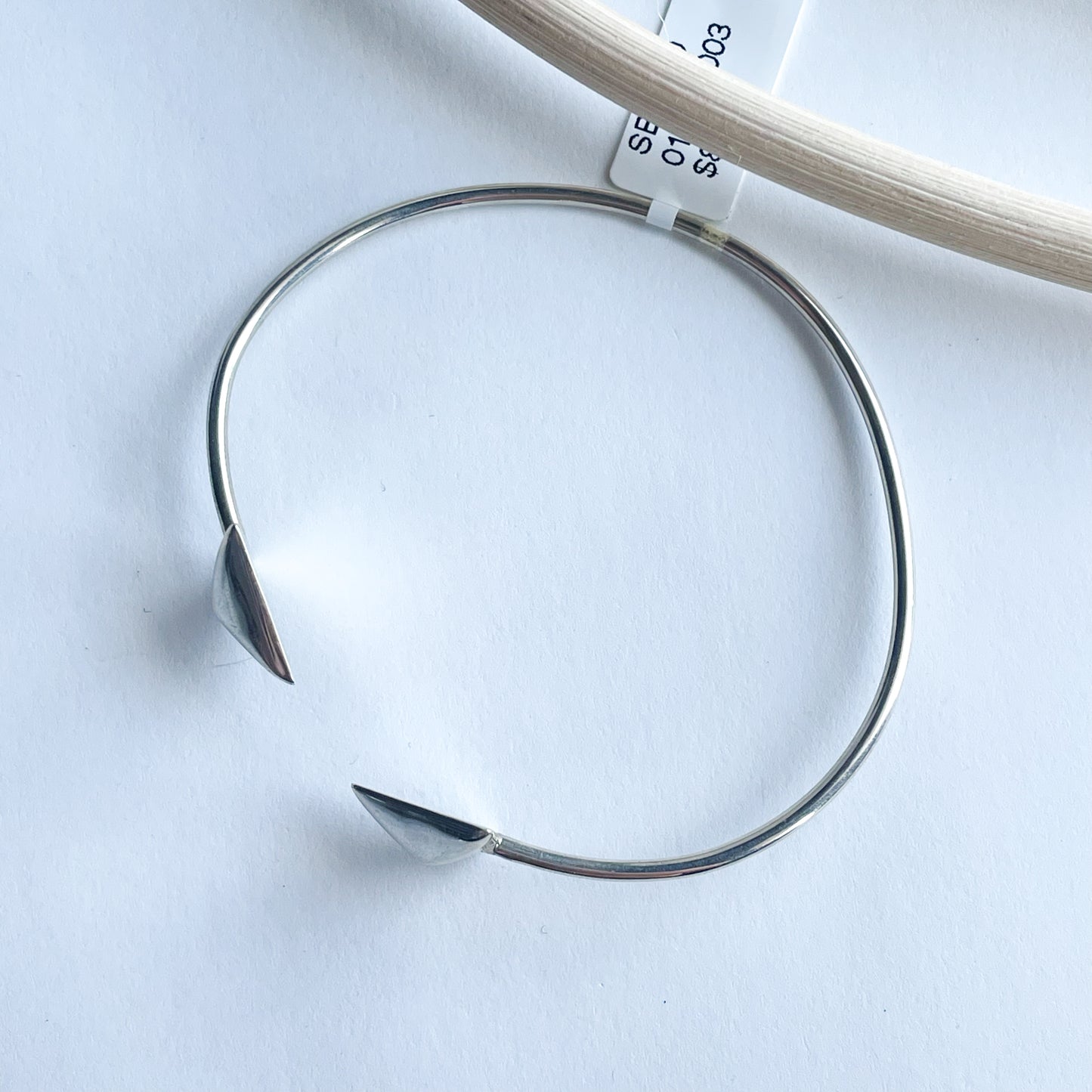 Dainty Pyramid Bypass Cuff - Solid Sterling Silver