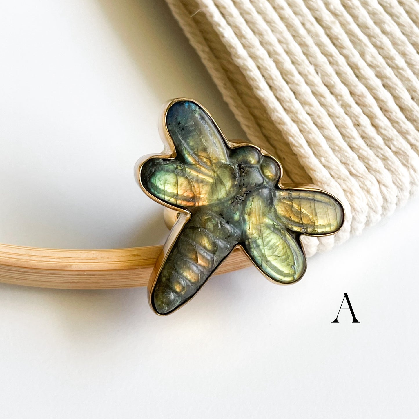 Dragonfly Labradorite Ring - Alchemia Gold