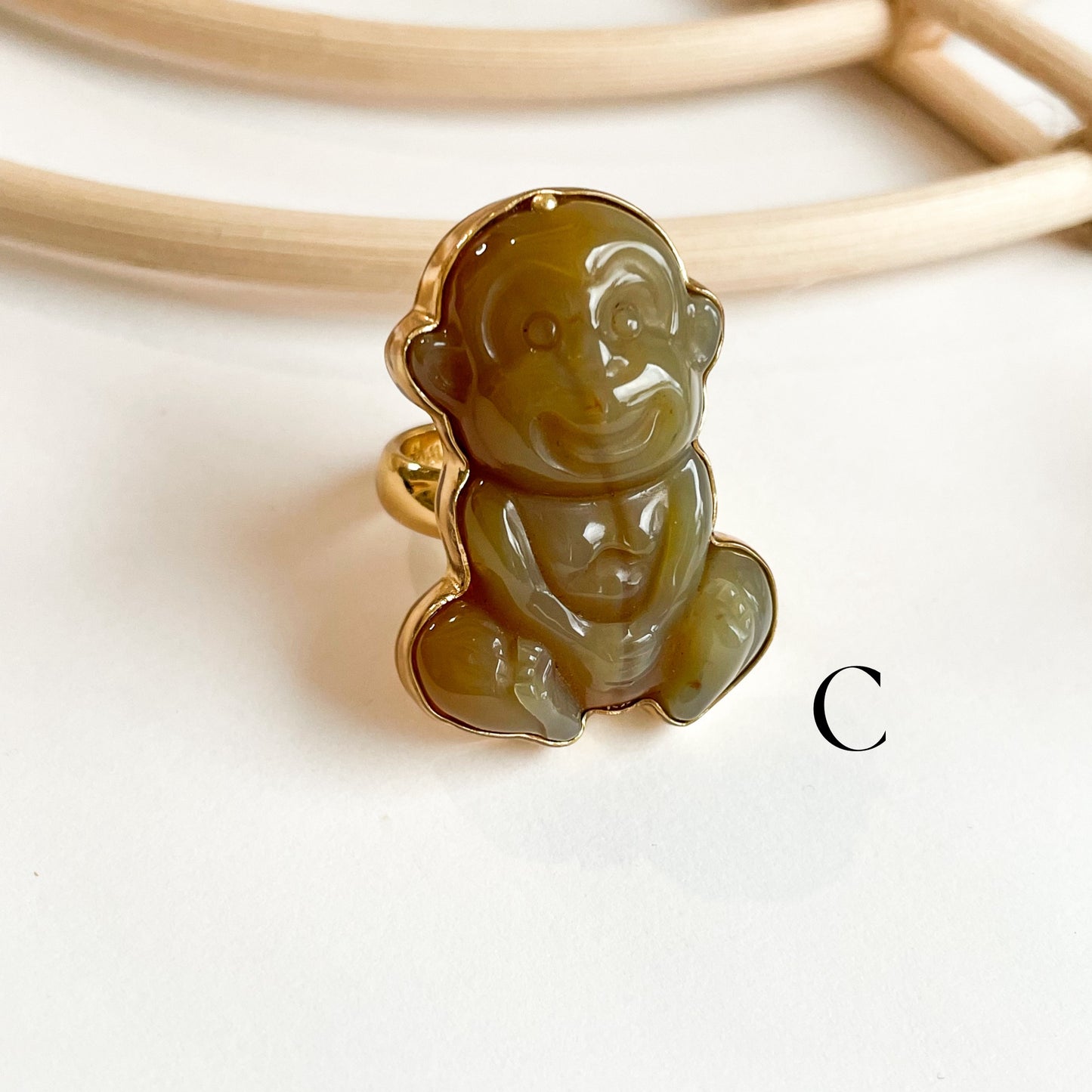 Agate Monkey Ring - Alchemia