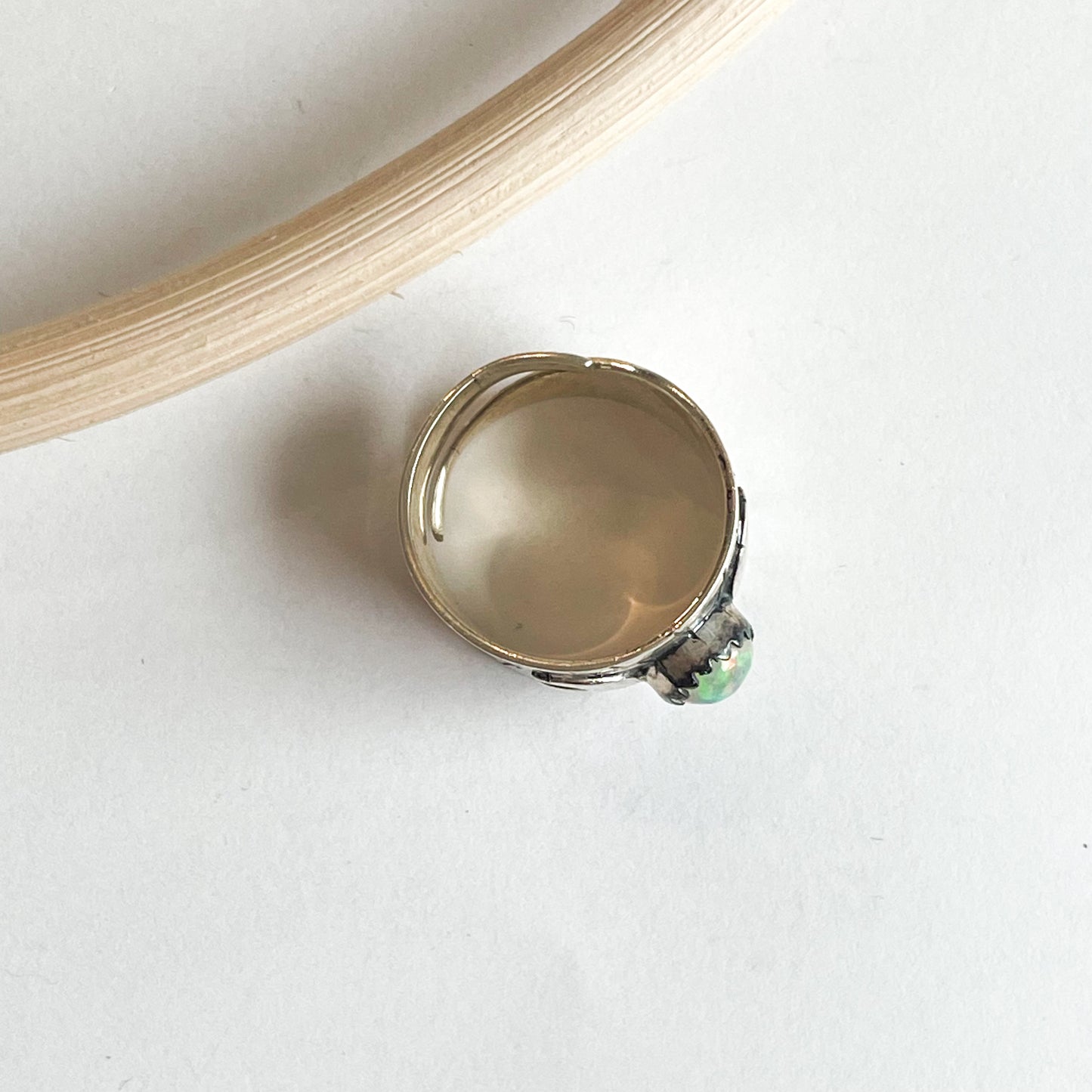 Ethiopian Opal Night Sky Ring - Solid Sterling Silver