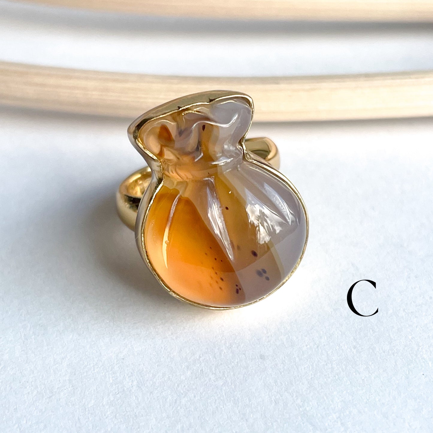 Agate Money Bag Feng Shui Ring & Pendant - Alchemia