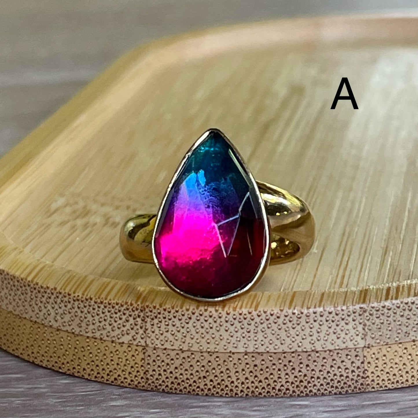 Blue and Pink Ombre Doublet Rings - Both Metals