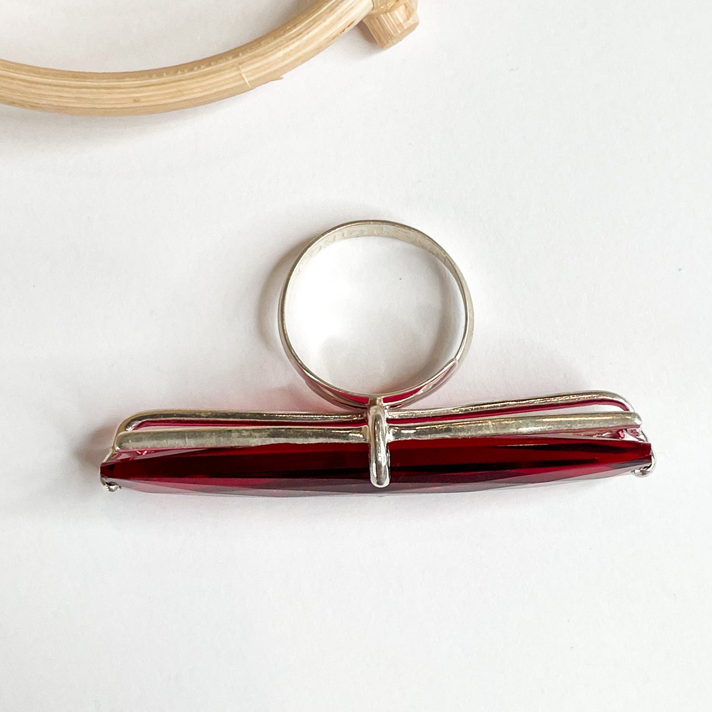 Fuchsia Side Set Prong Ring - Solid Sterling Silver