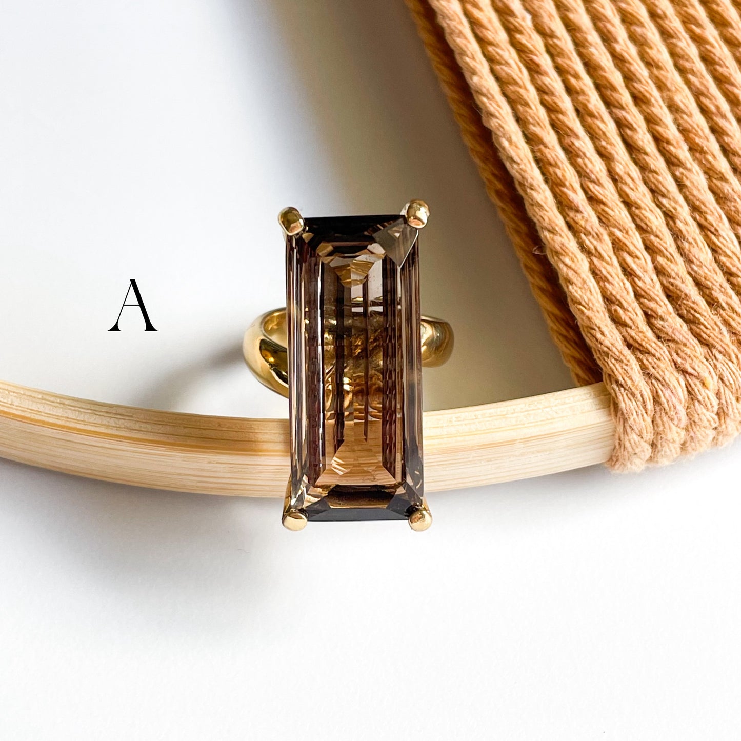 Smokey Quartz Statement Prong Ring - Alchemia
