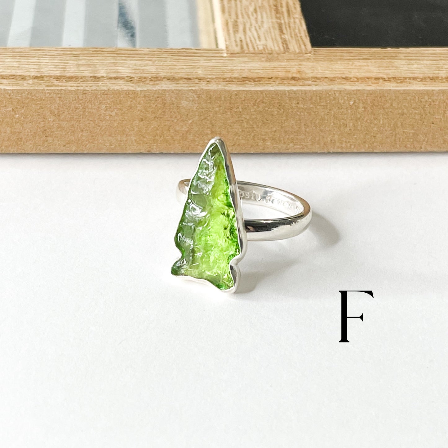 Colorful Glass Arrow Ring - Solid Sterling Silver
