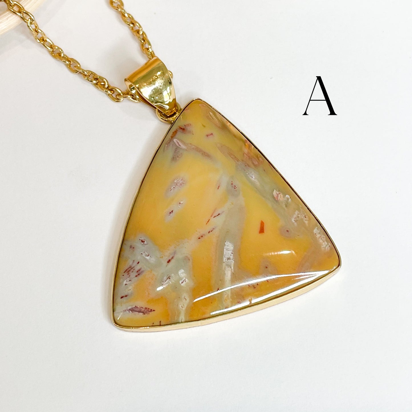 Statement Feather Agate Pendant - Alchemia