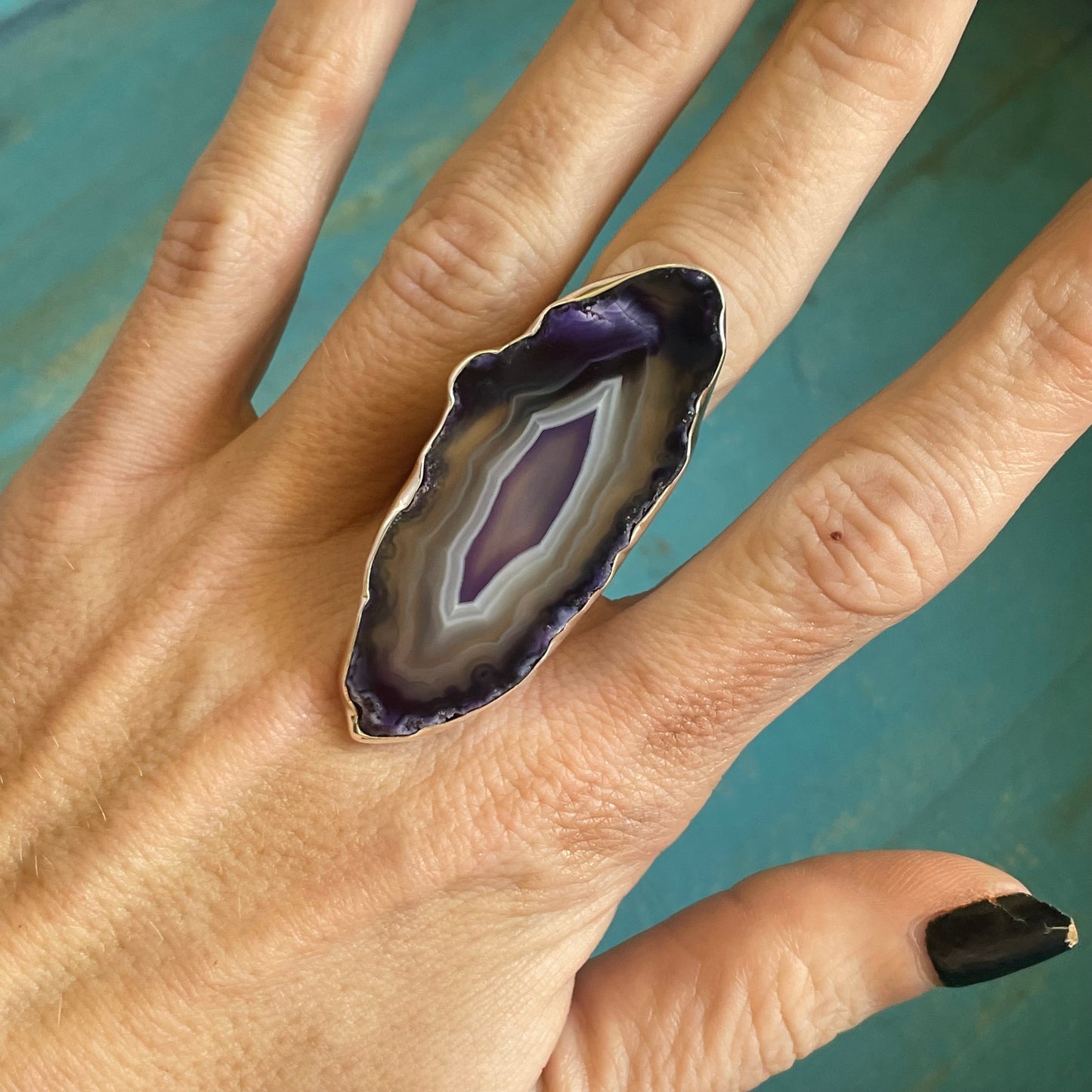 Colorful Agate Slice Rings & Pendants - Both Metals