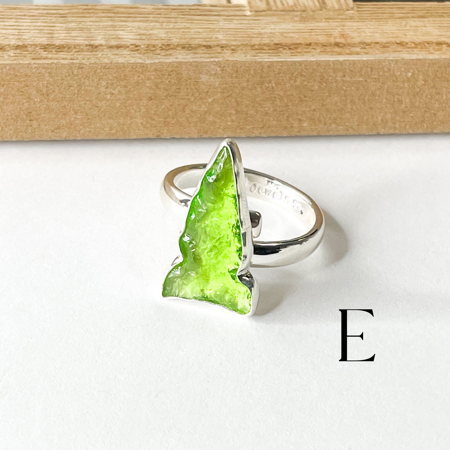 Colorful Glass Arrow Ring - Solid Sterling Silver