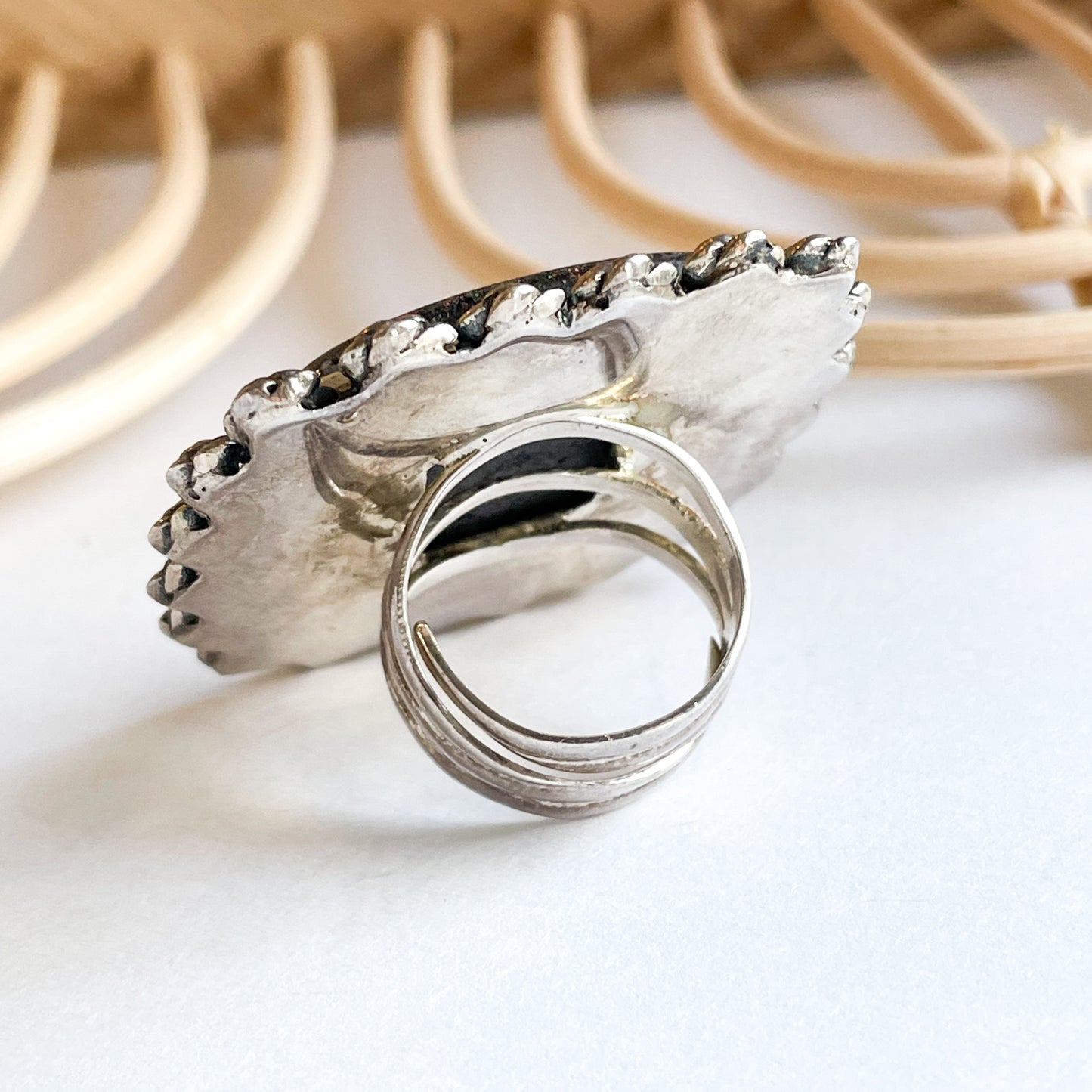 SandStone Statement Ring - Solid Sterling Silver