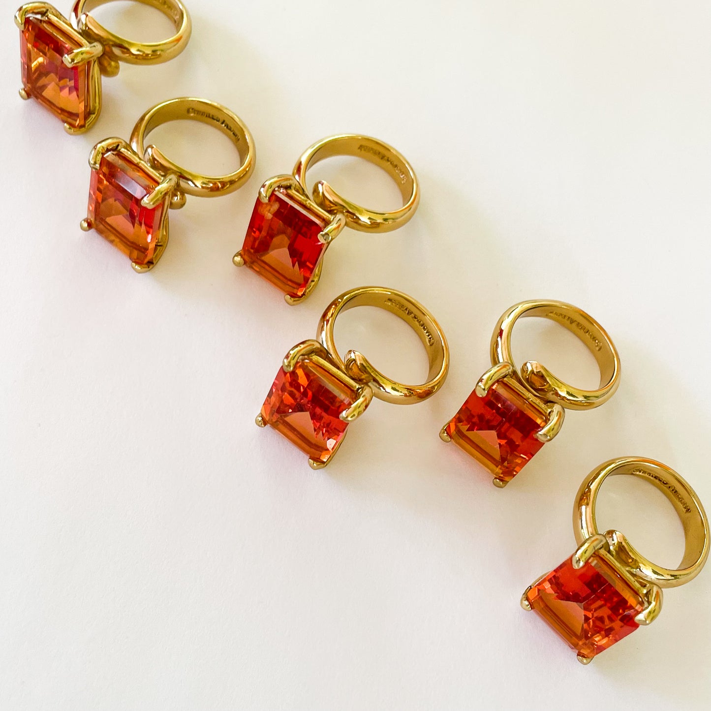 Orange Aurora Quartz Prong Ring - Alchemia
