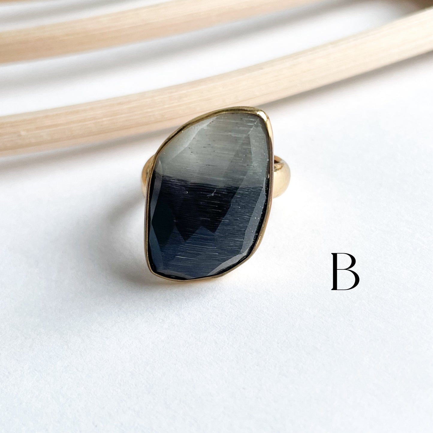 Bio Moonstone Faceted Ring - Alchemia Gold